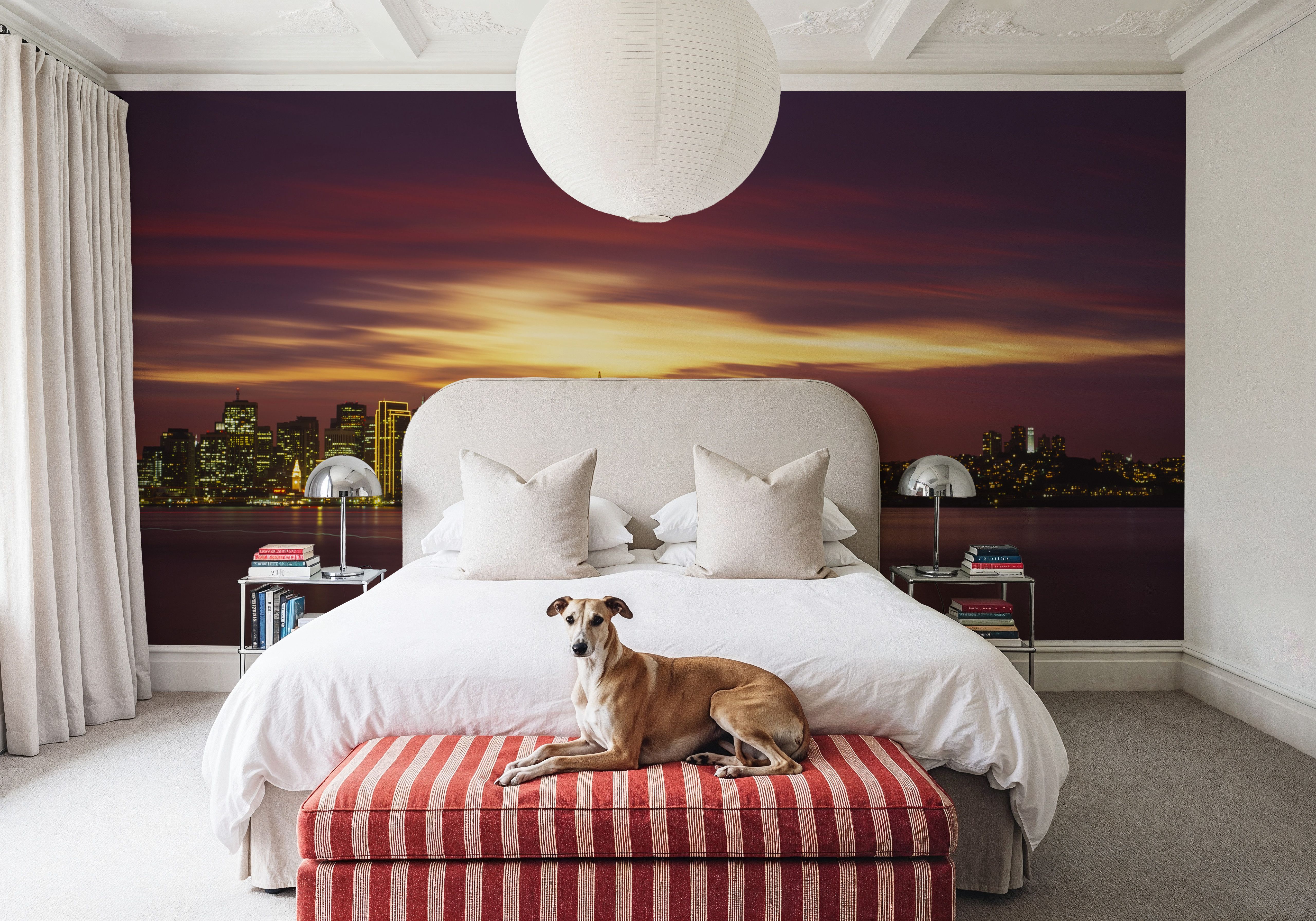 Metropolitan Dusk Red, Behang