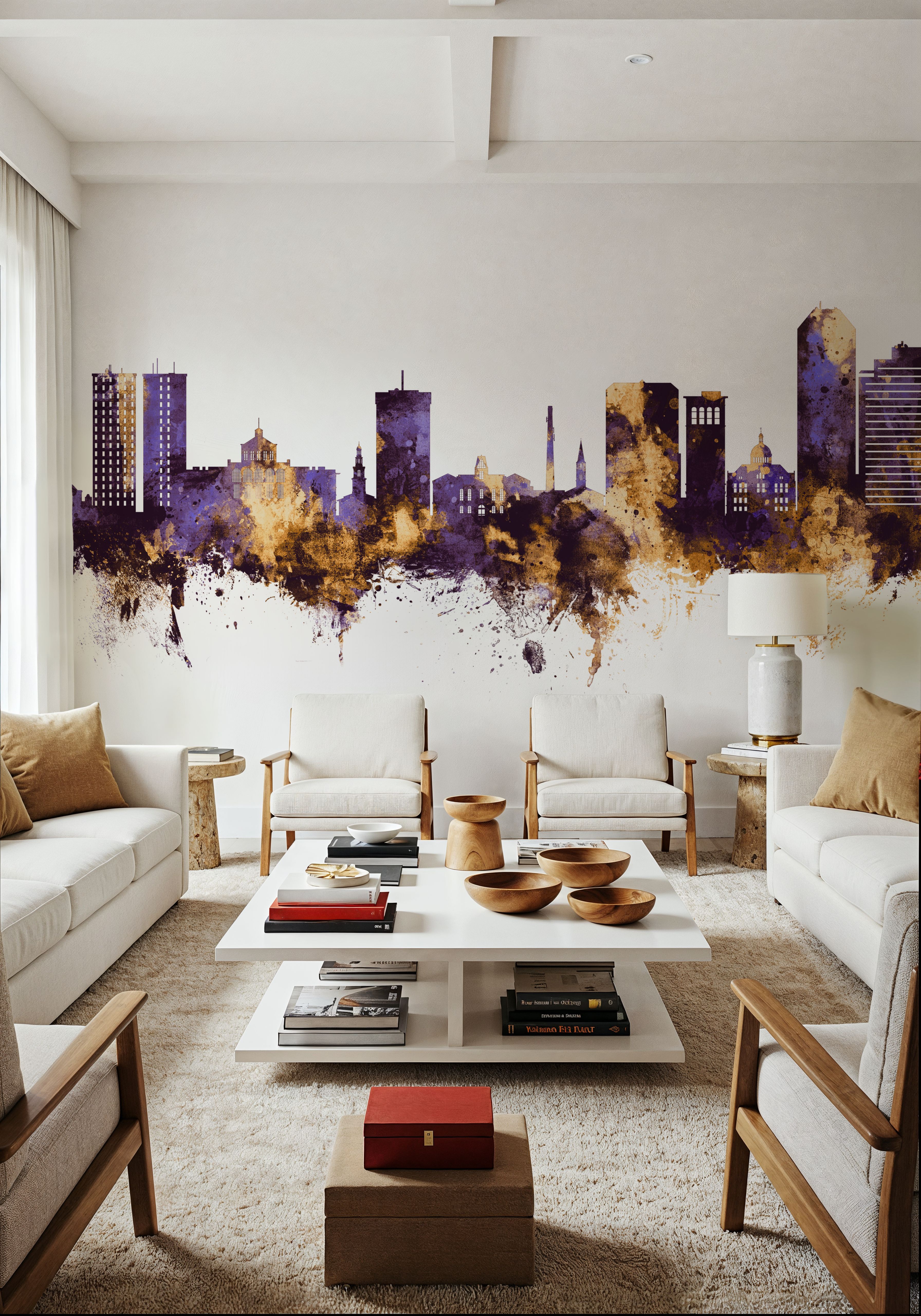 Lexington Kentucky Skyline Purple & Gold