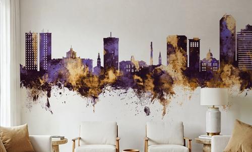 Lexington Kentucky Skyline Purple & Gold
