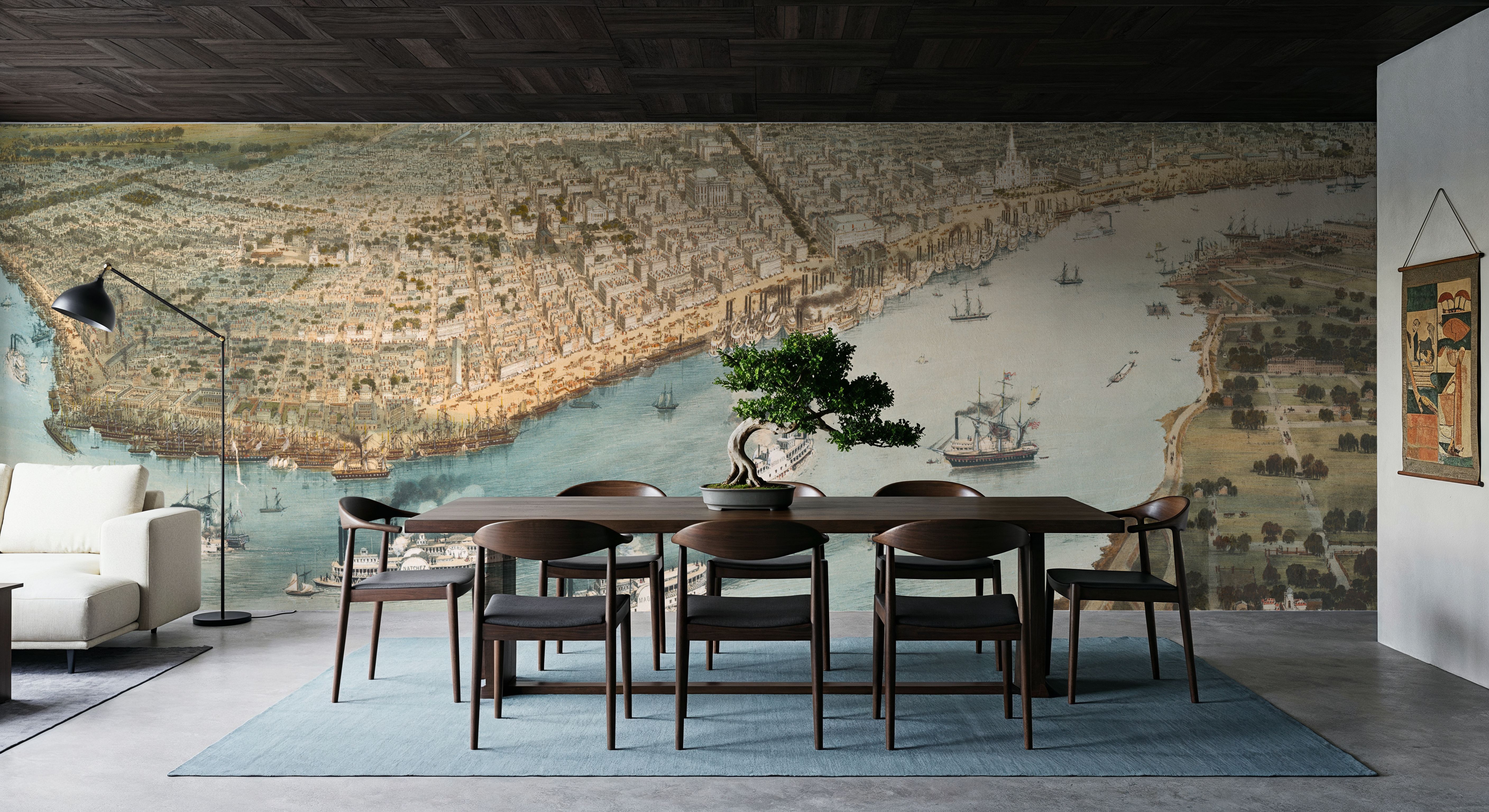 Old Aerial View of New Orleans, Louisiana, Wallpaper