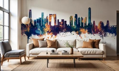 Suzhou China Skyline Blue & Bronze