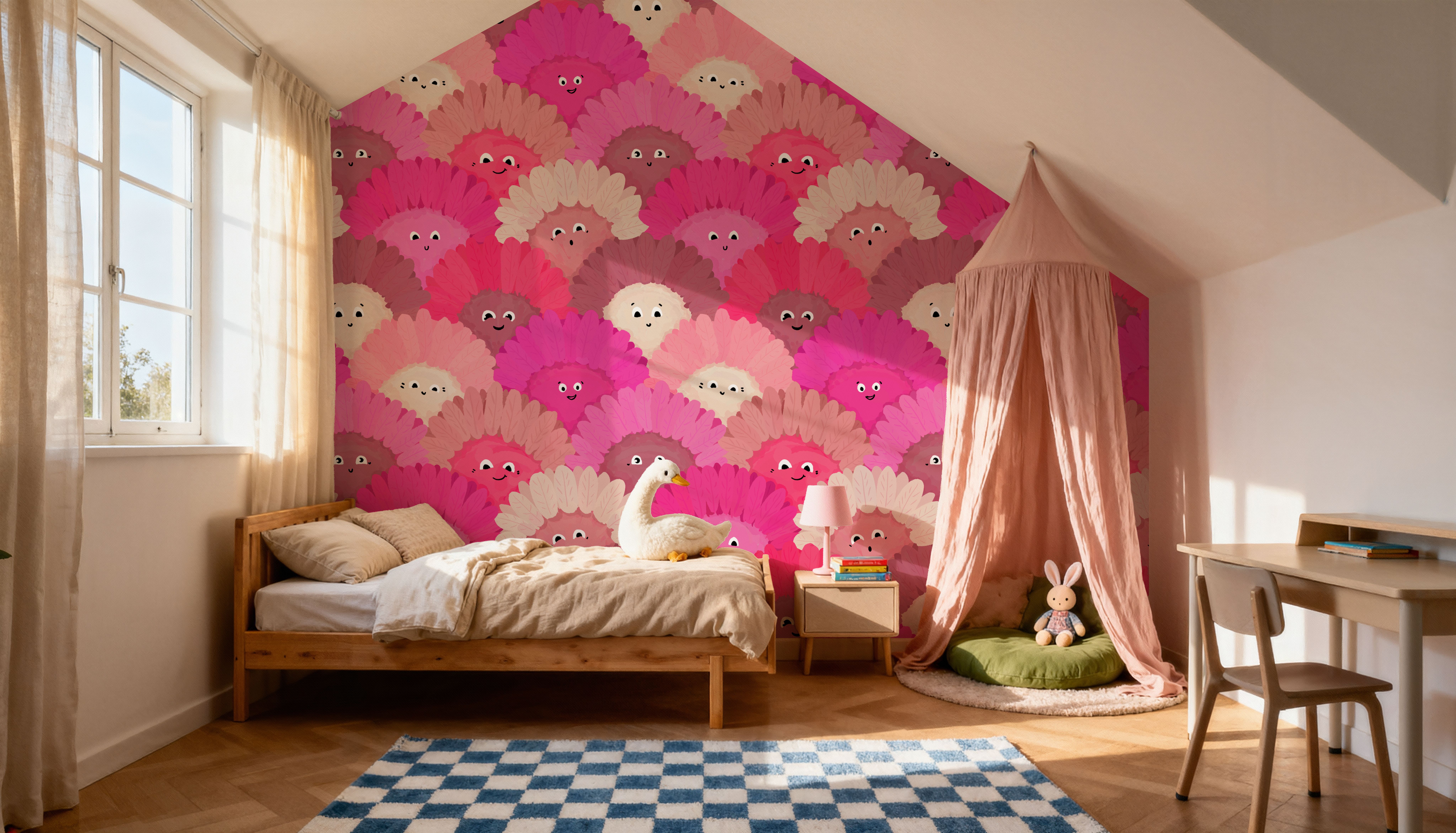 Cute Pink Flower Faces