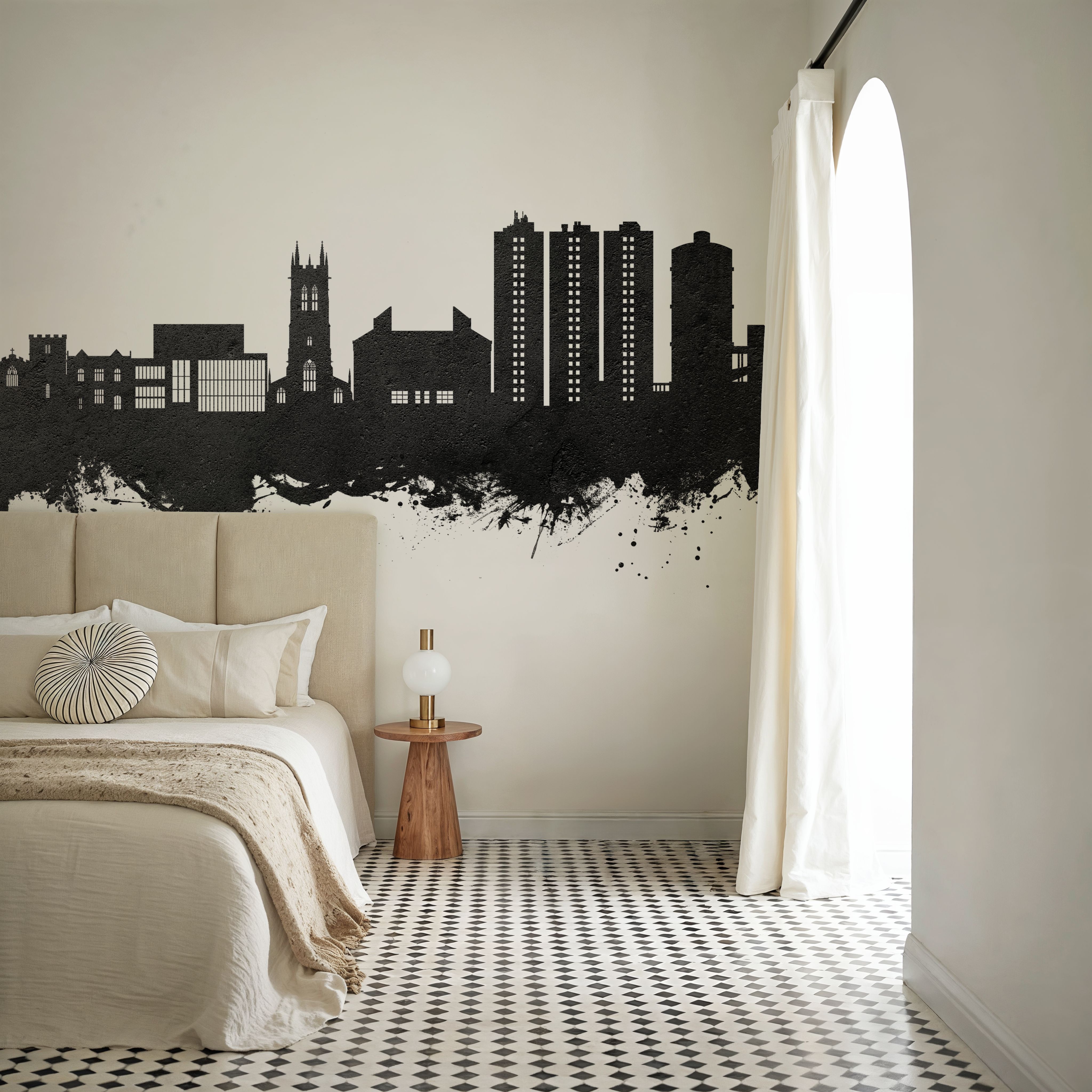 Scunthorpe England Skyline Black & White