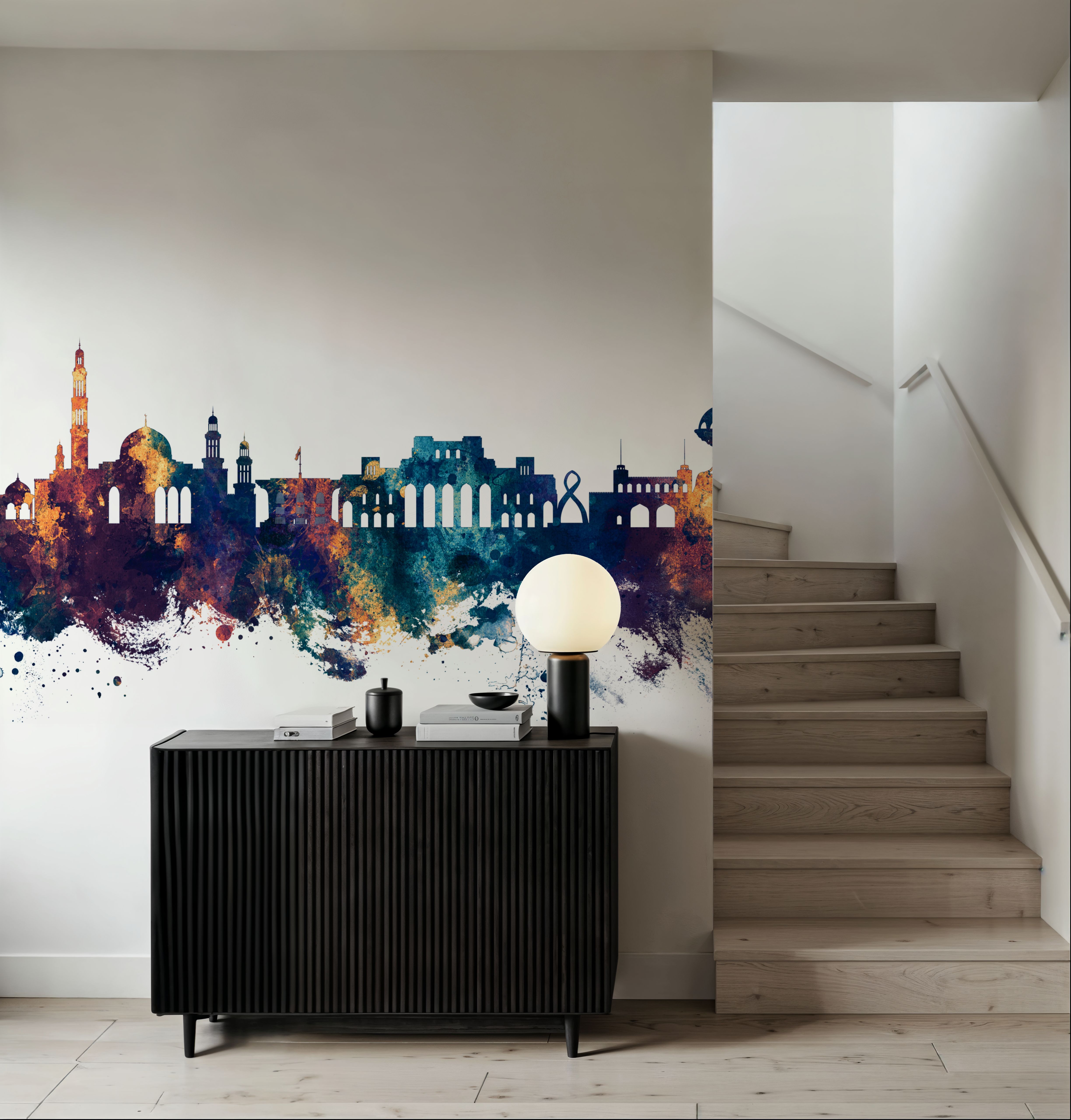 Muscat Oman Skyline Blue & Bronze