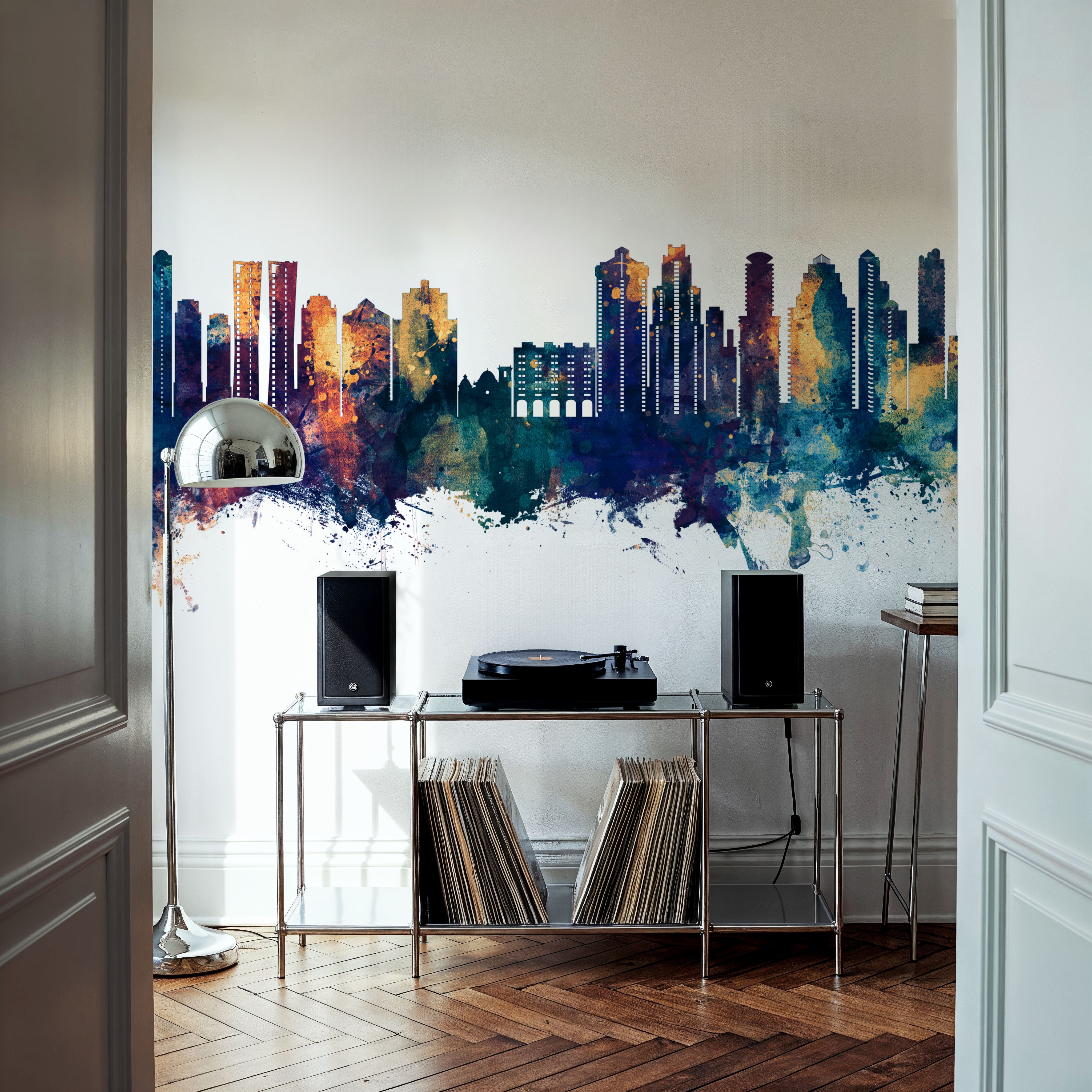 Benidorm Spain Skyline Blue & Bronze