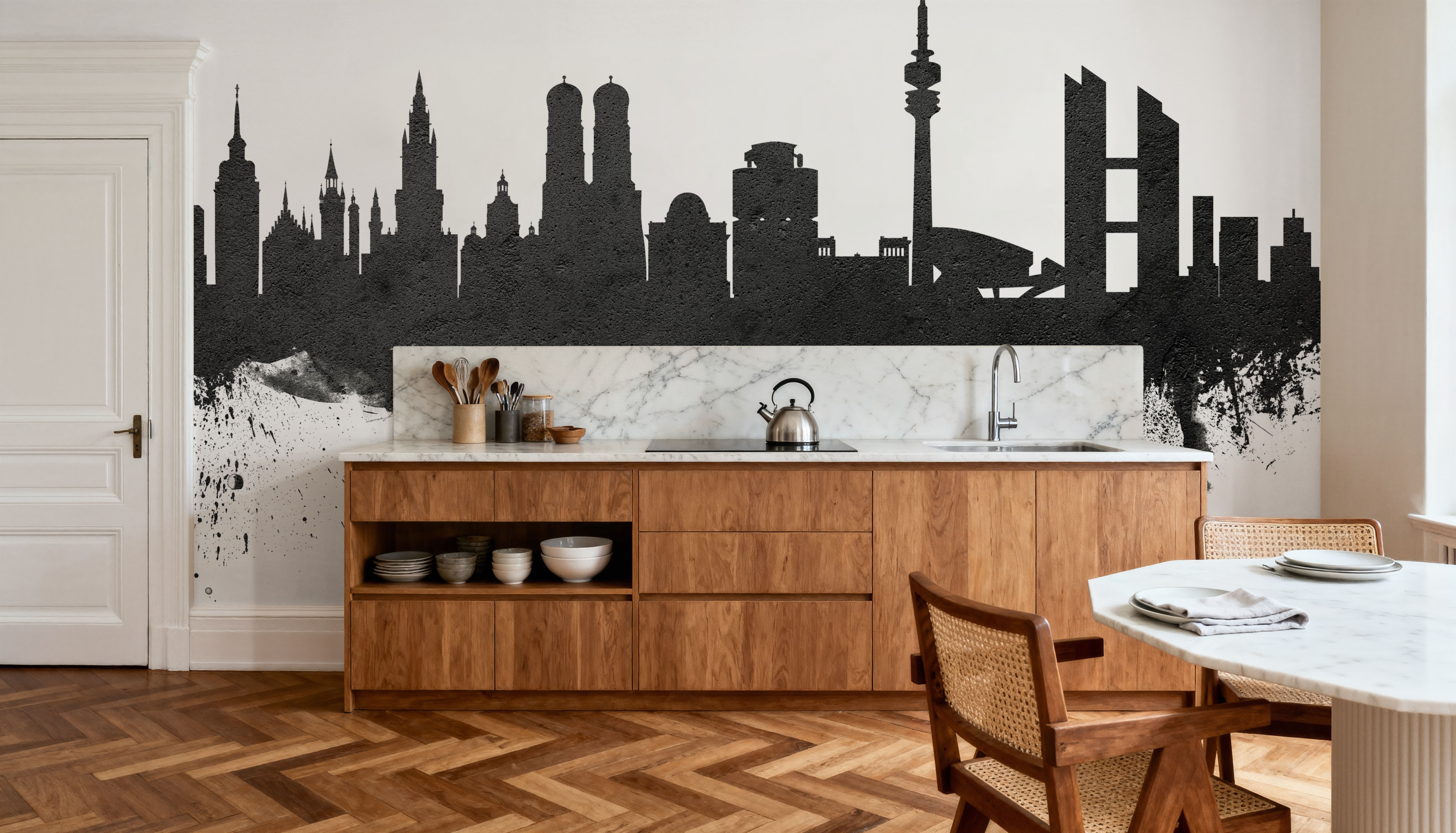 Munich Skyline Black & White