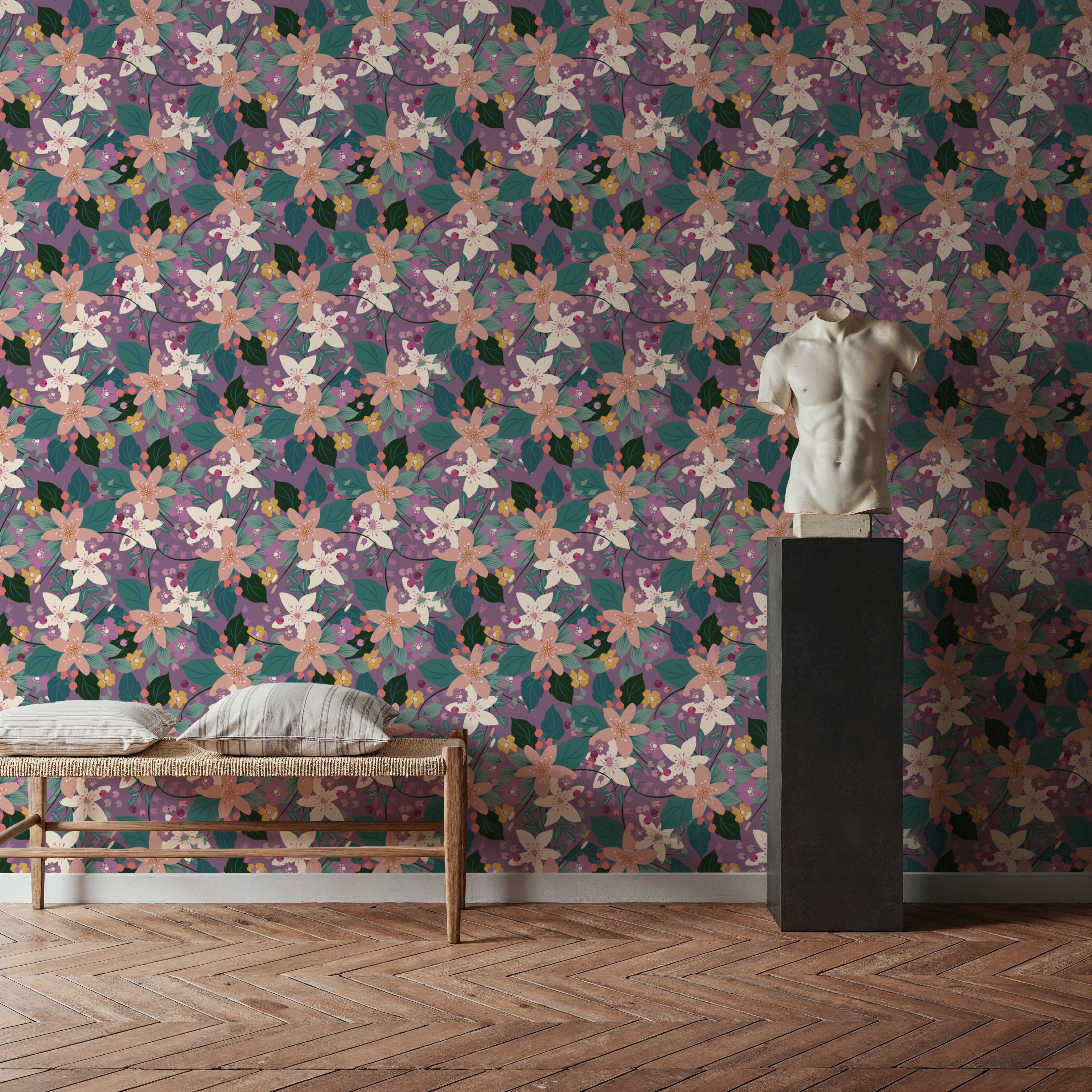 Purple Flowers And Berries