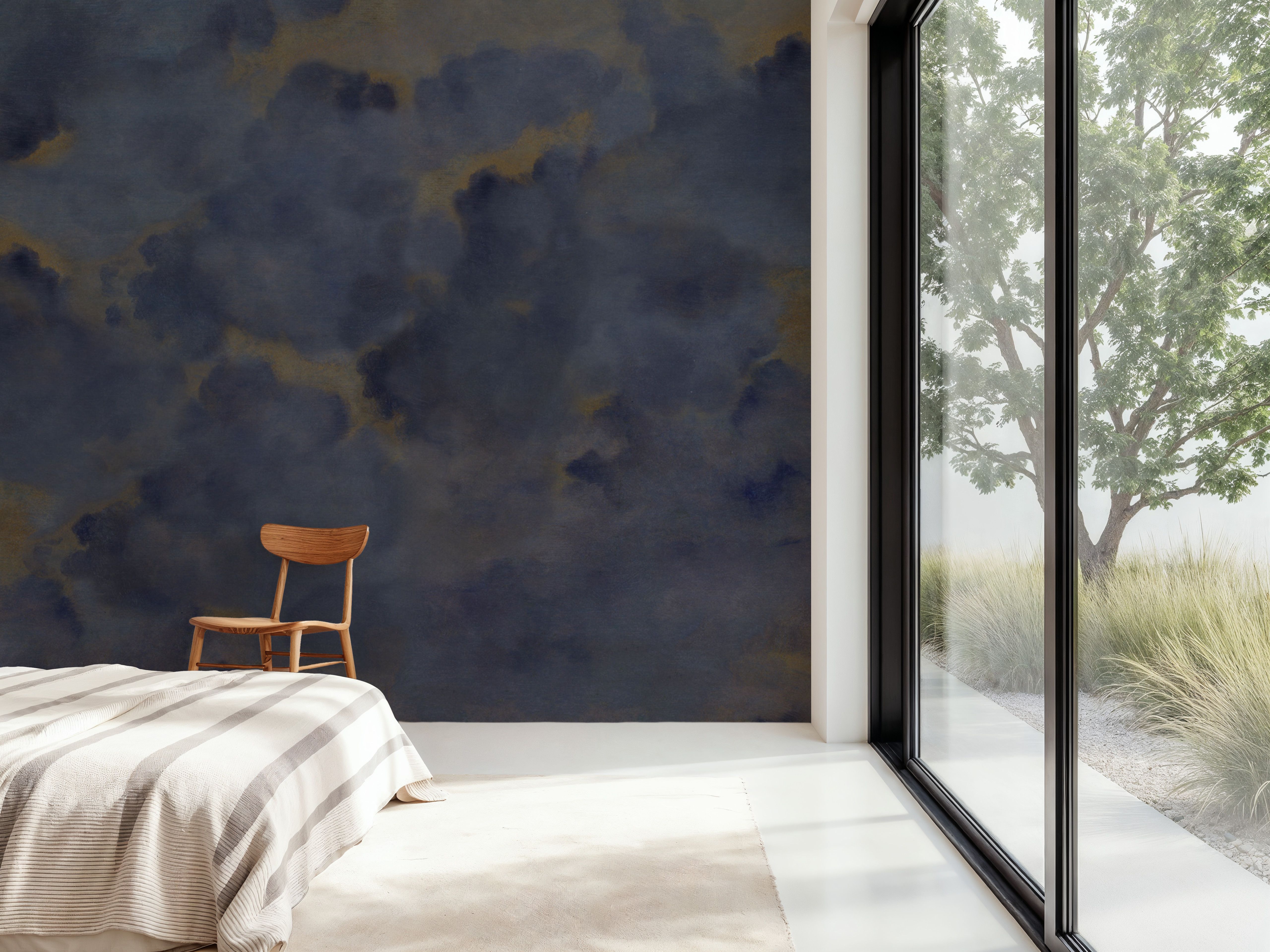 Painted Dreamy Clouds, Indigo