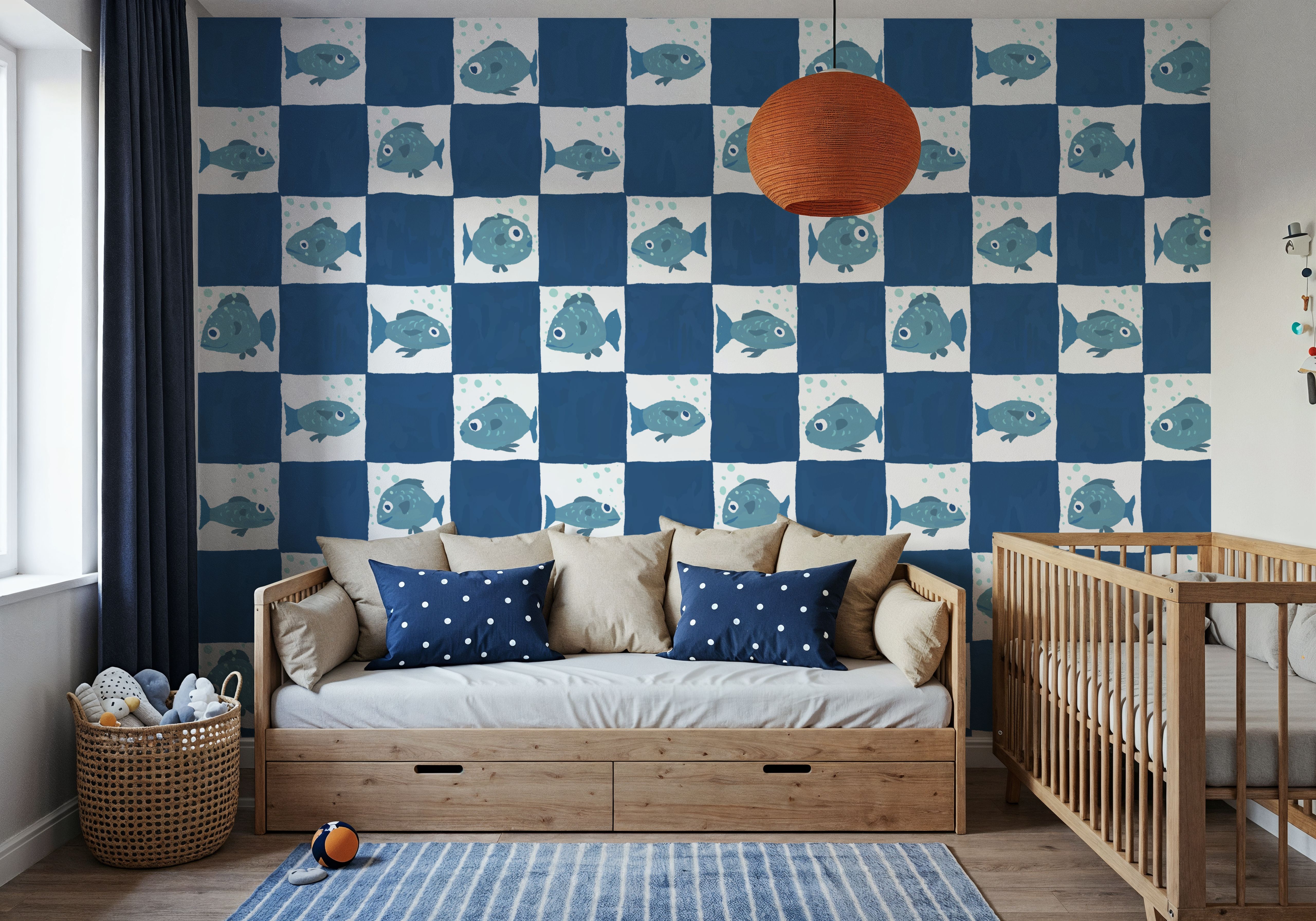 Fish Checkers, Blue