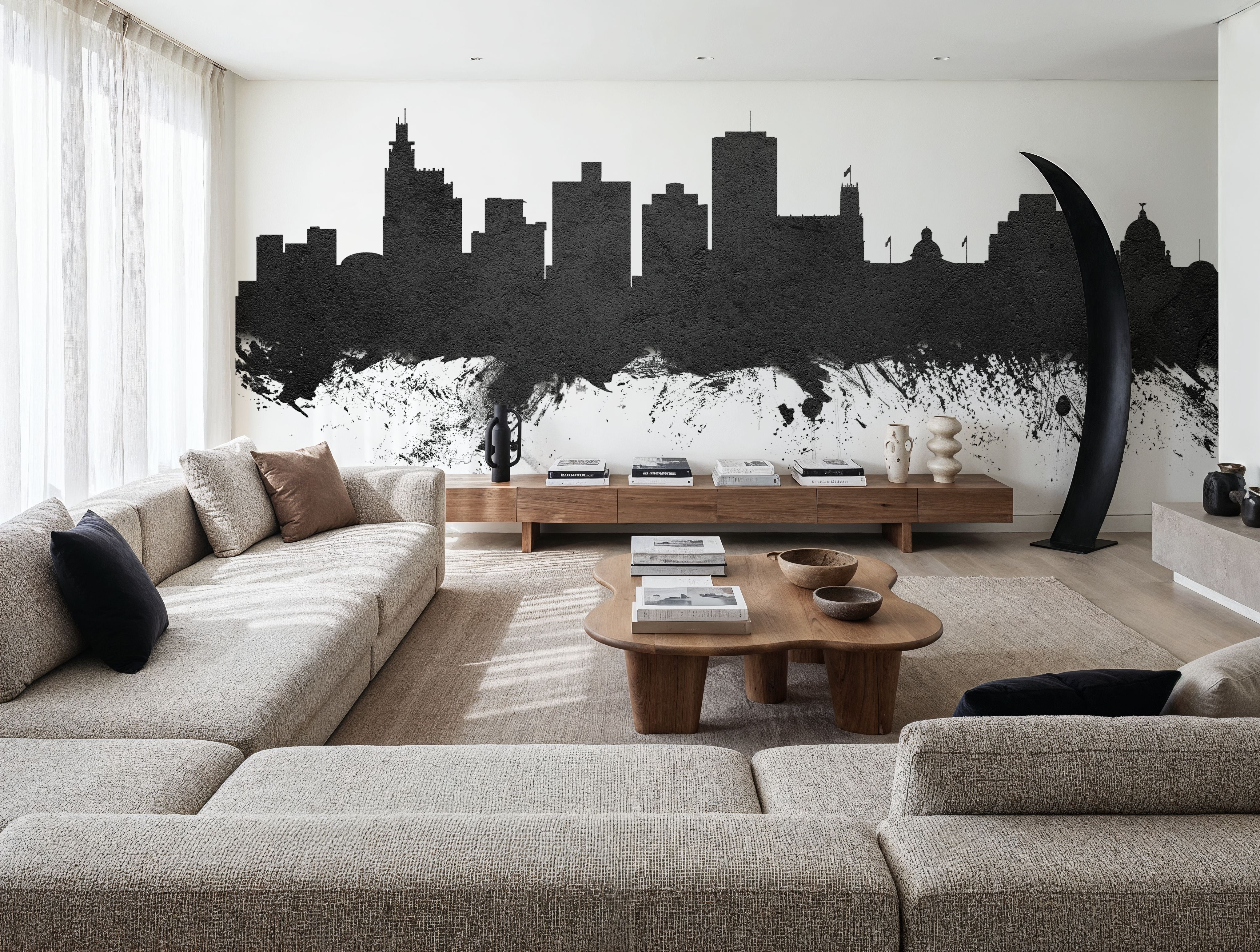 Jackson Mississippi Skyline Black & White