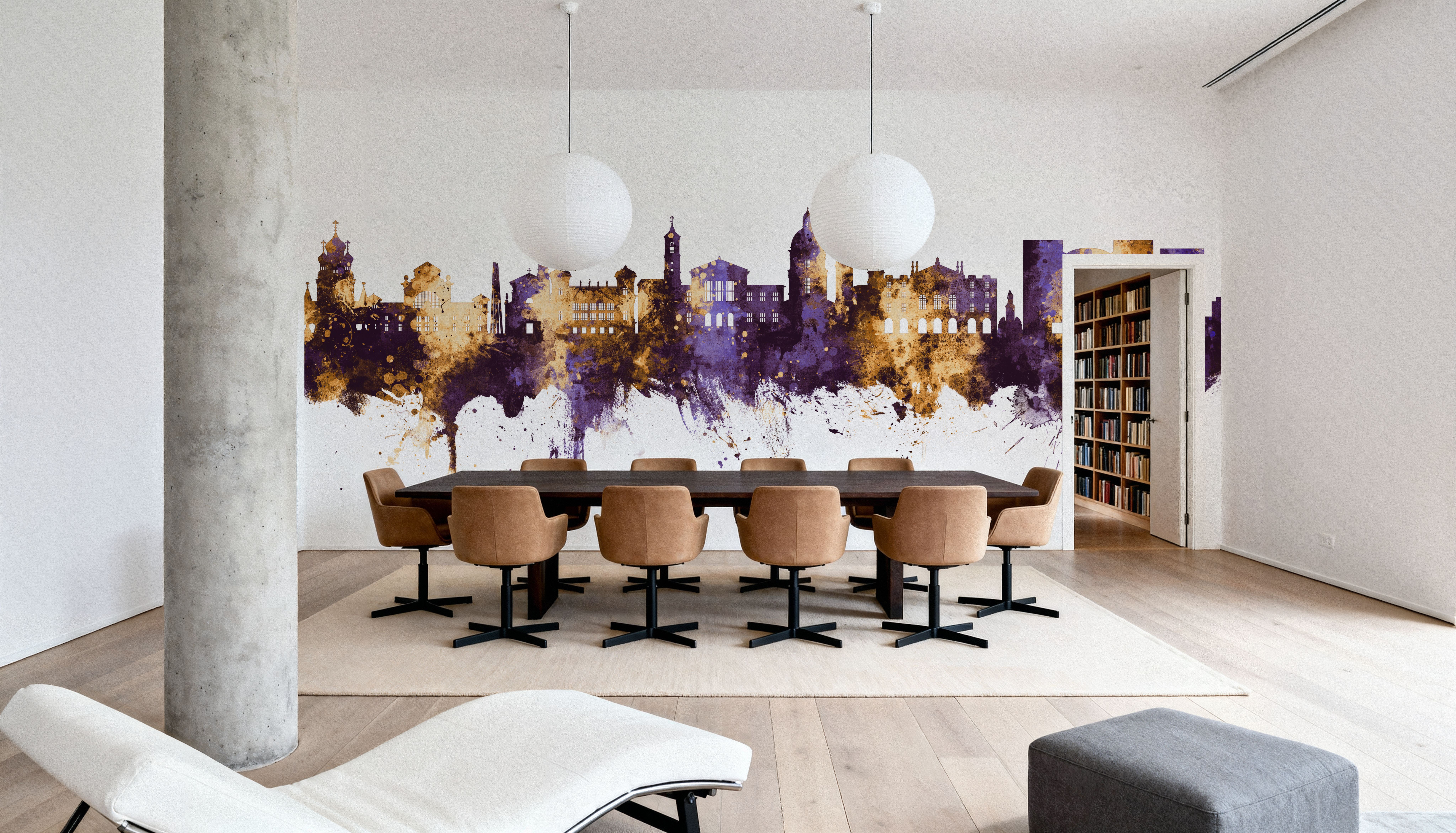 Nice France Skyline Purple & Gold