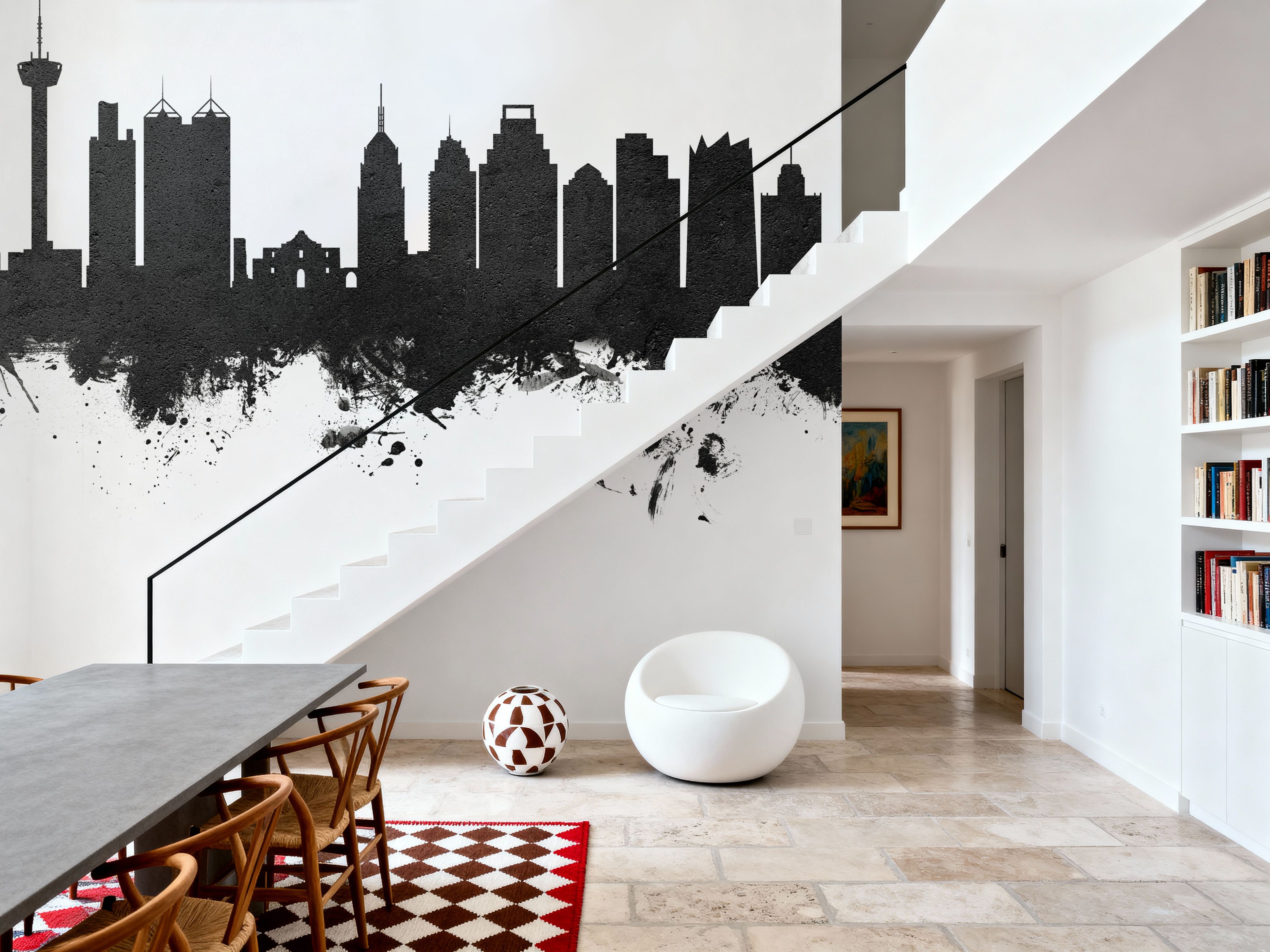 San Antonio Texas Skyline Black & White