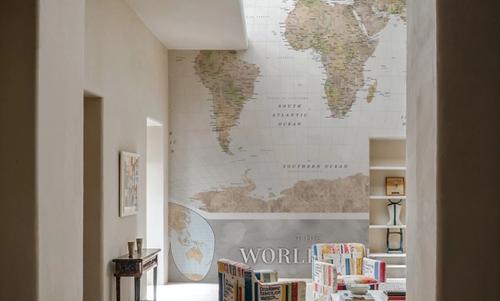 World Map Atlas Brown