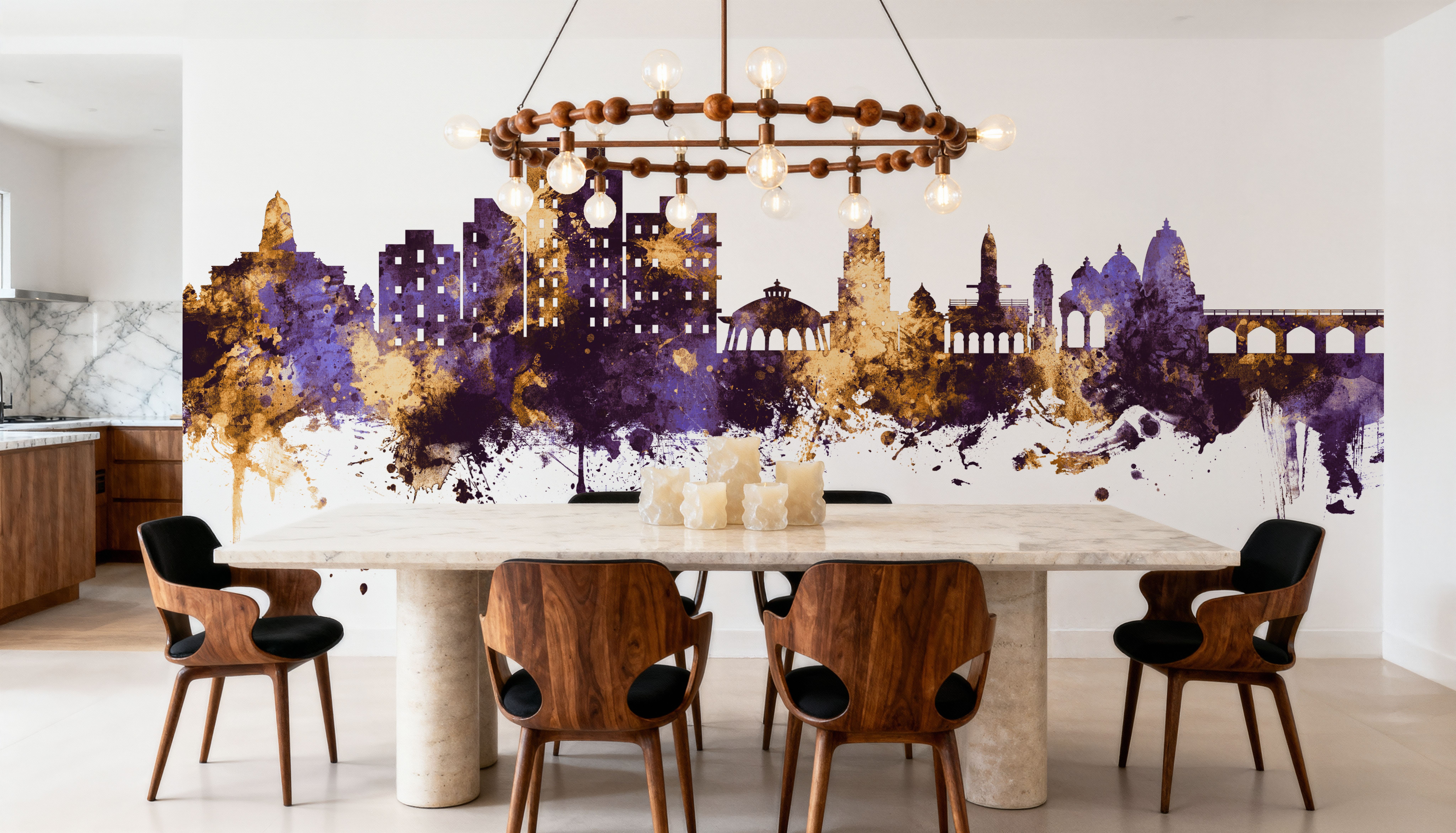Nashik India Skyline Purple & Gold