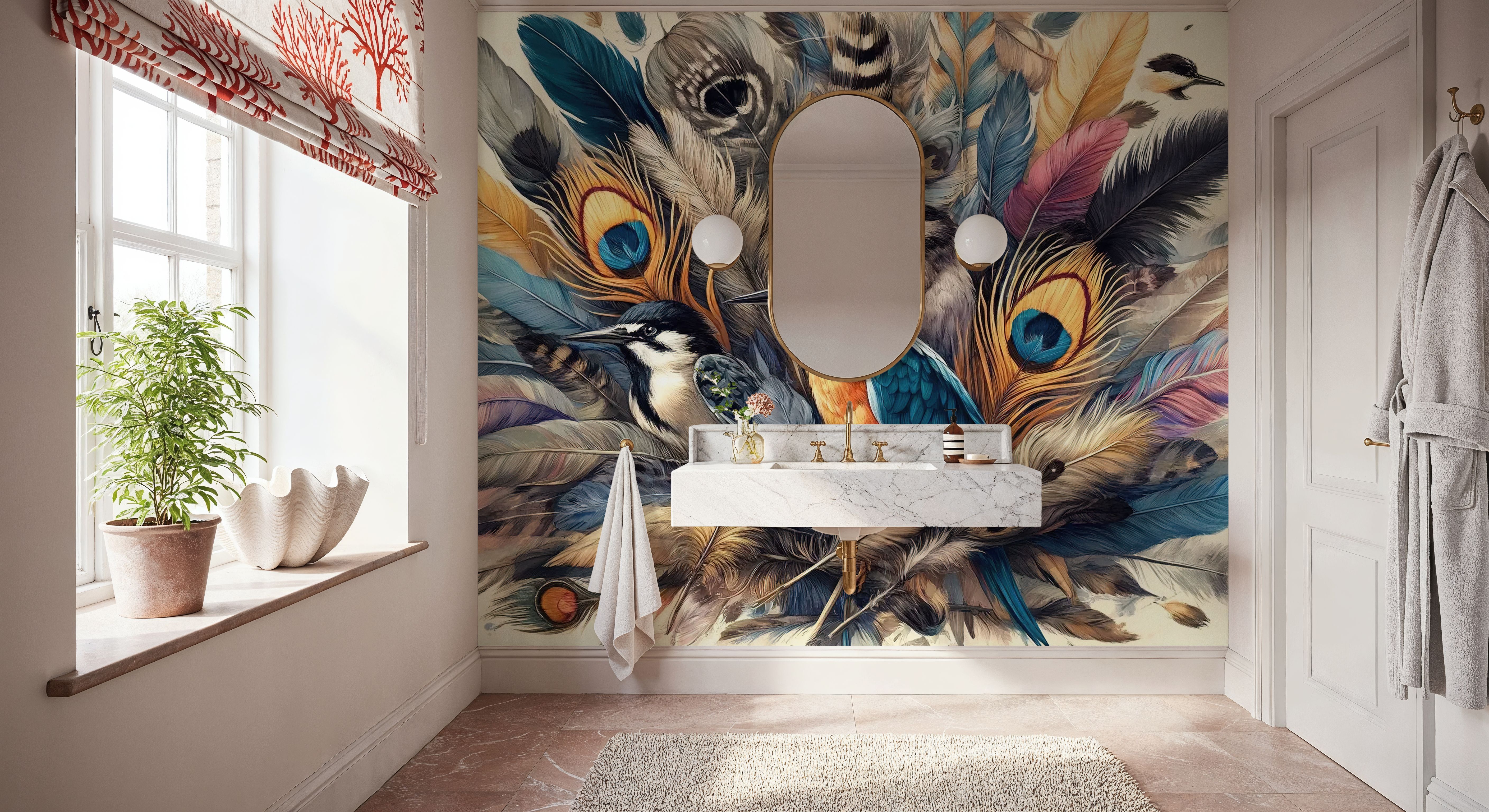 Tropical Whispers Among Ethereal Feathers