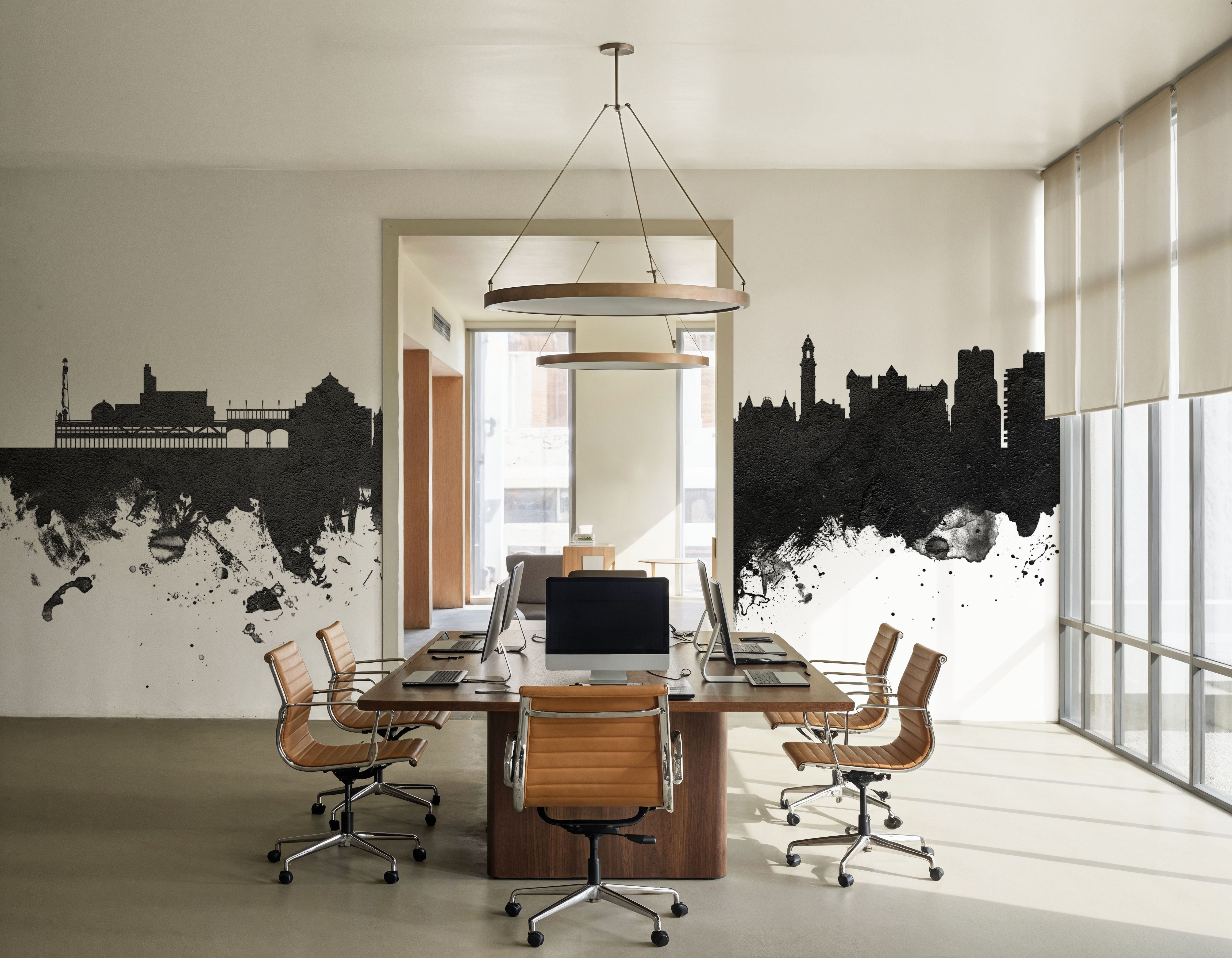 Bournemouth England Skyline Black & White