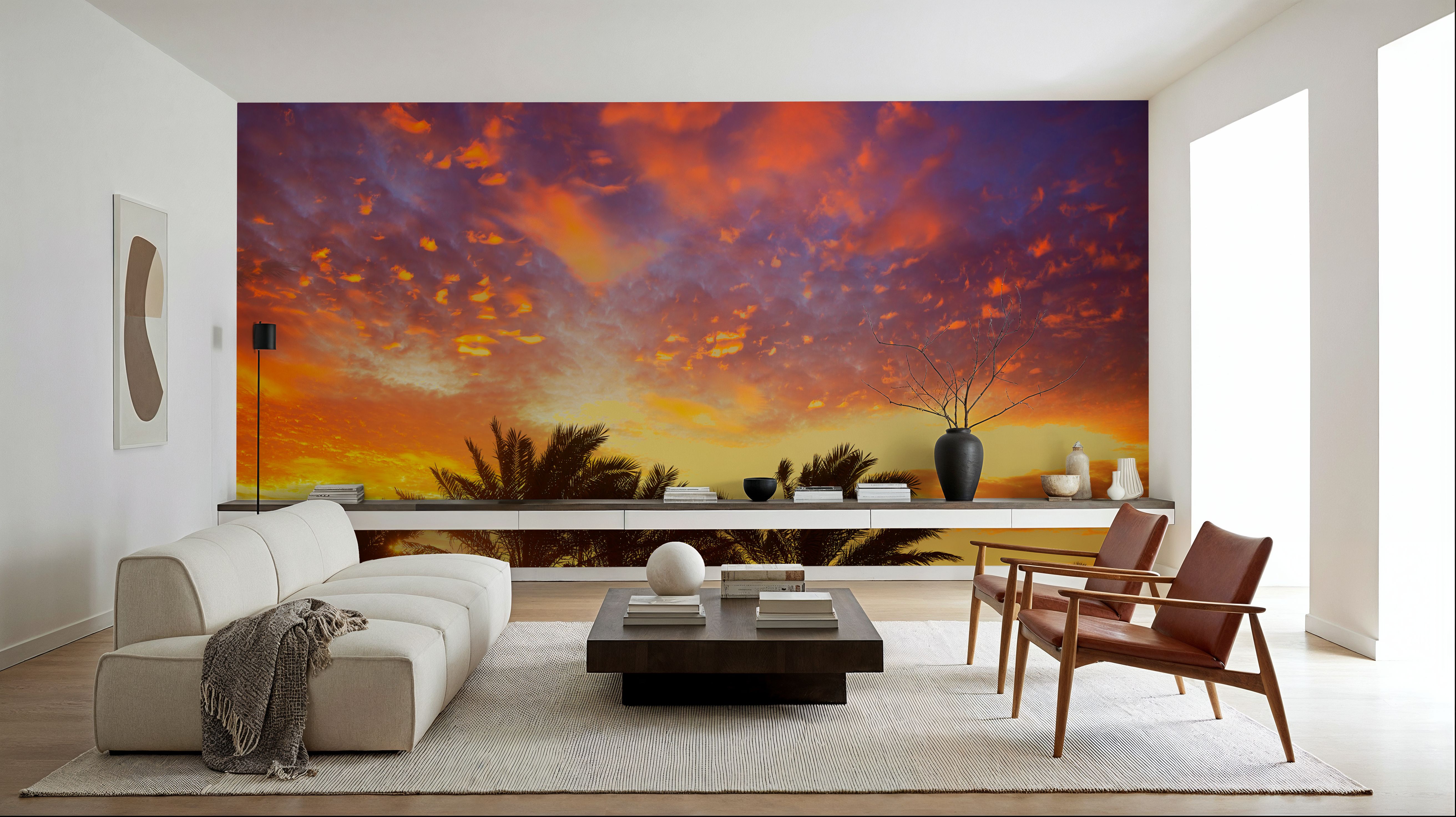 Blue Orange and Yellow Palms