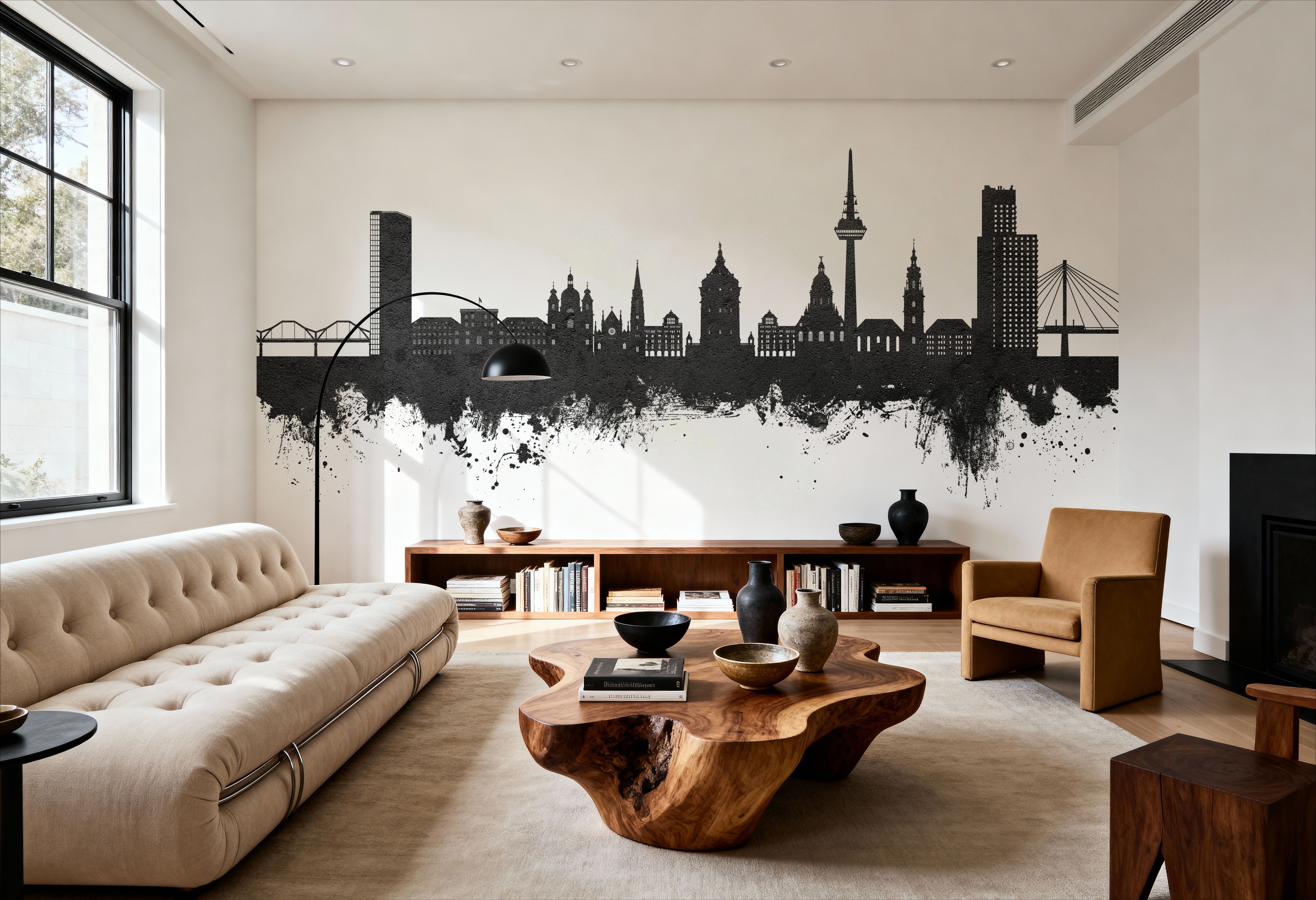 Mannheim Germany Skyline Black & White