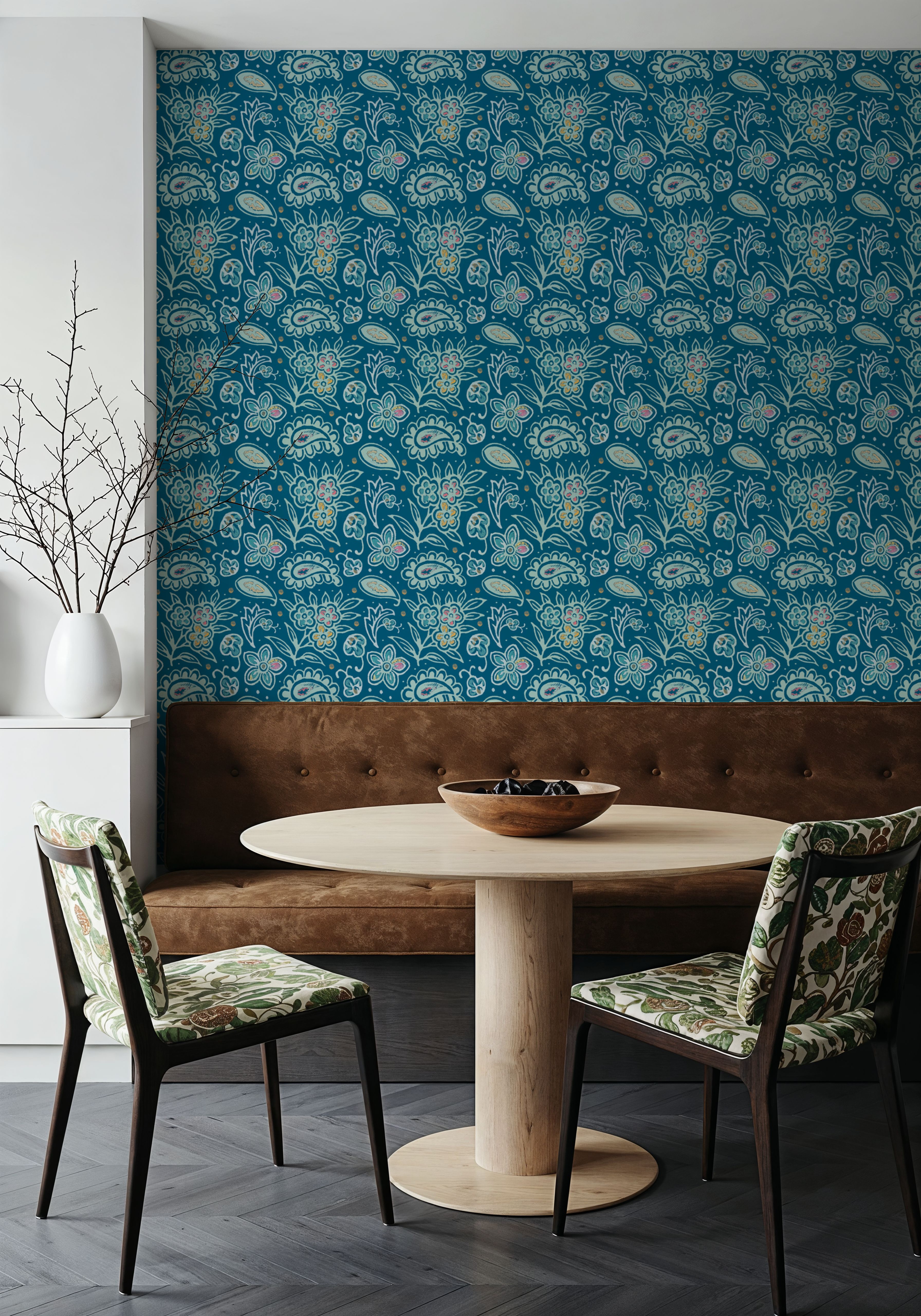 Kala Paisley Blue, Wallpaper