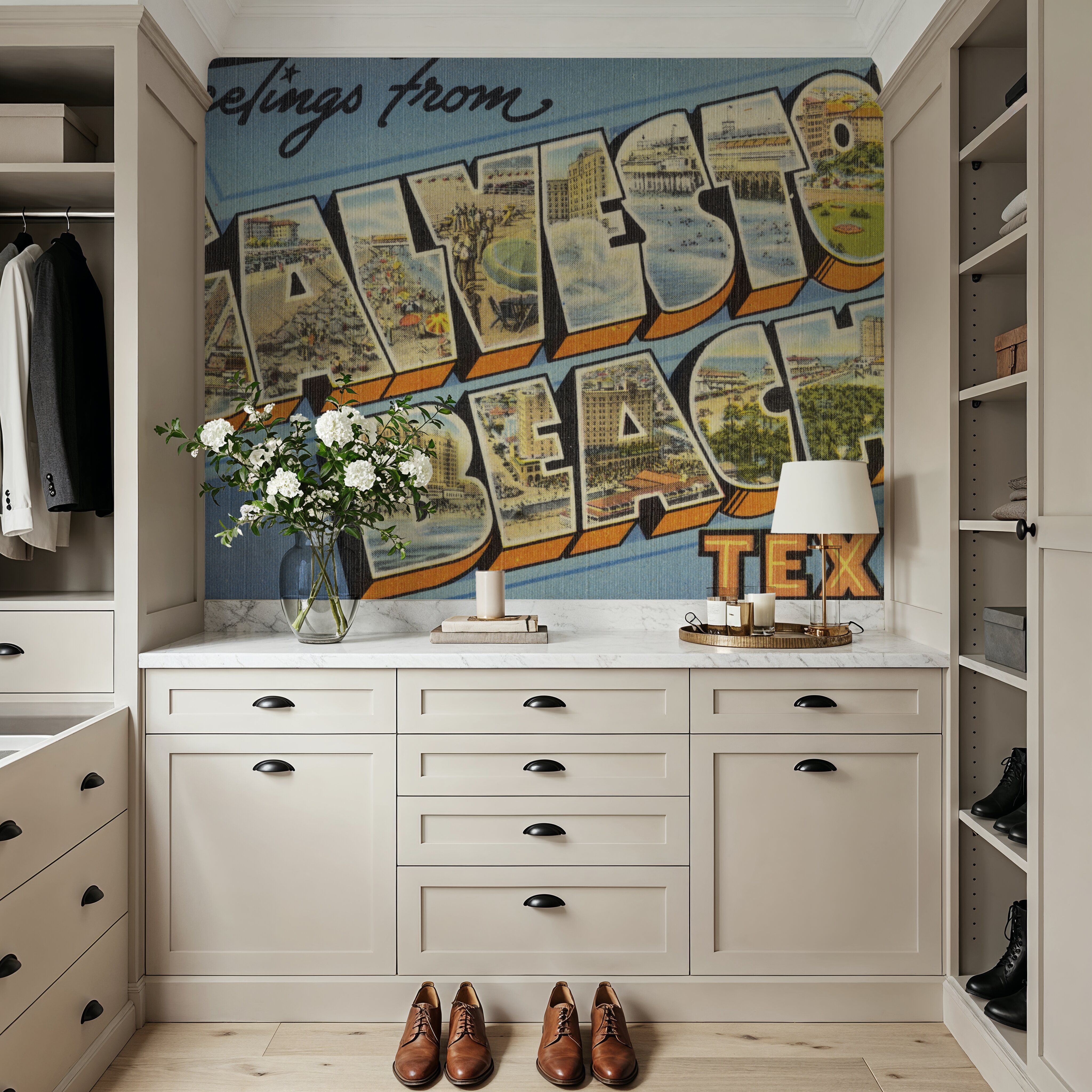 Greetings from Galveston Beach - Screenprint Postcard