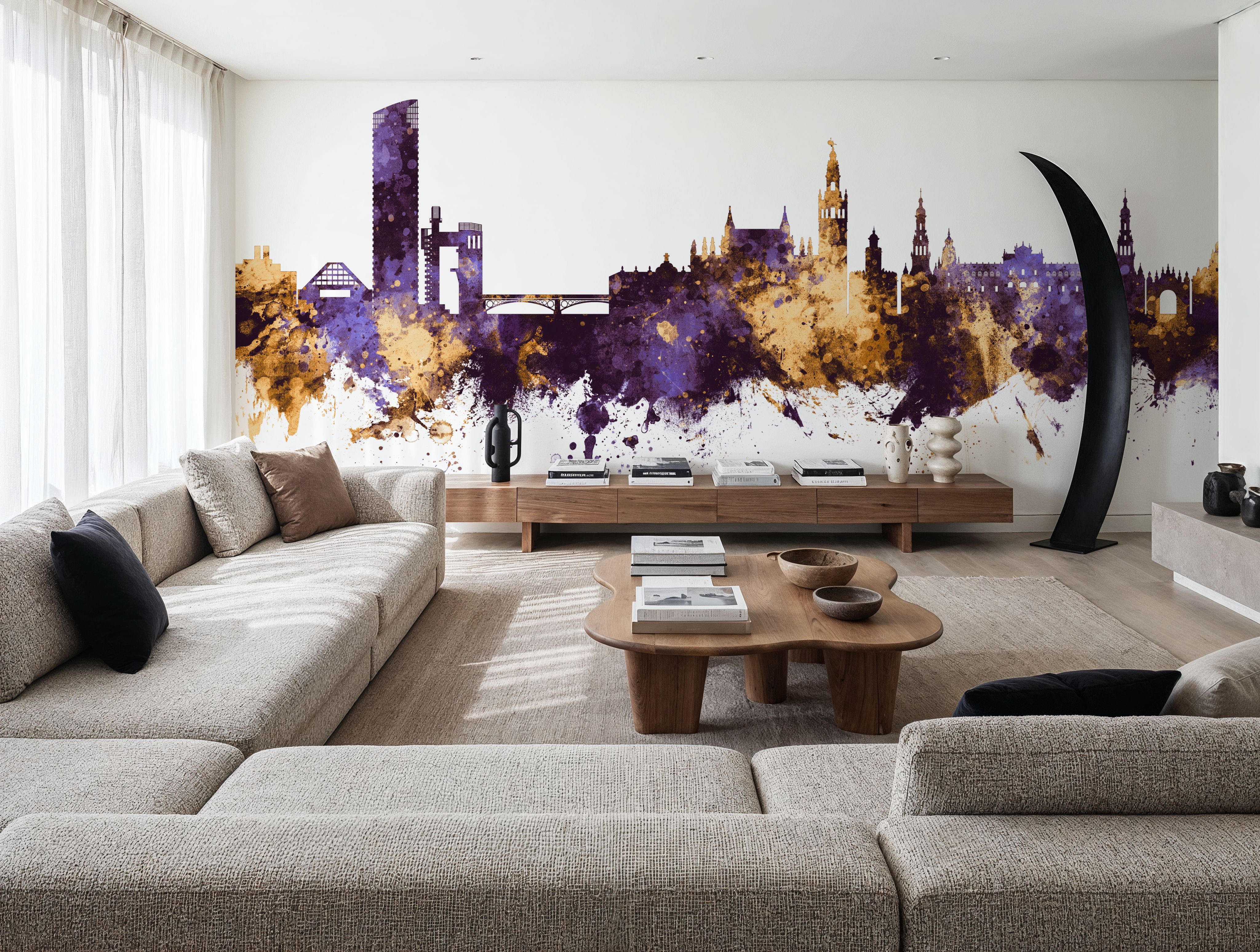 Sevilla Skyline Purple & Gold