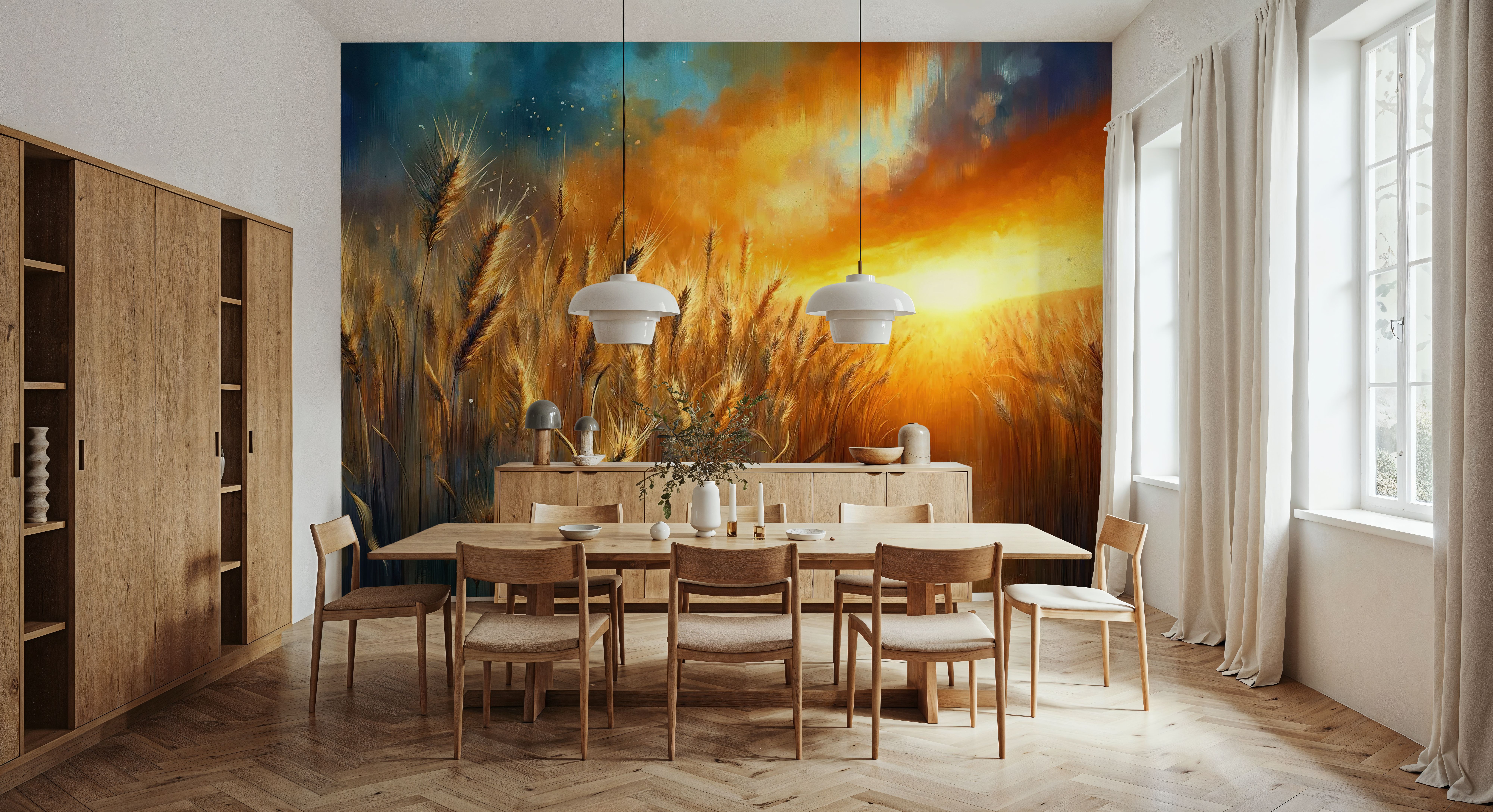 Wheat Field at a Radiant Sunset