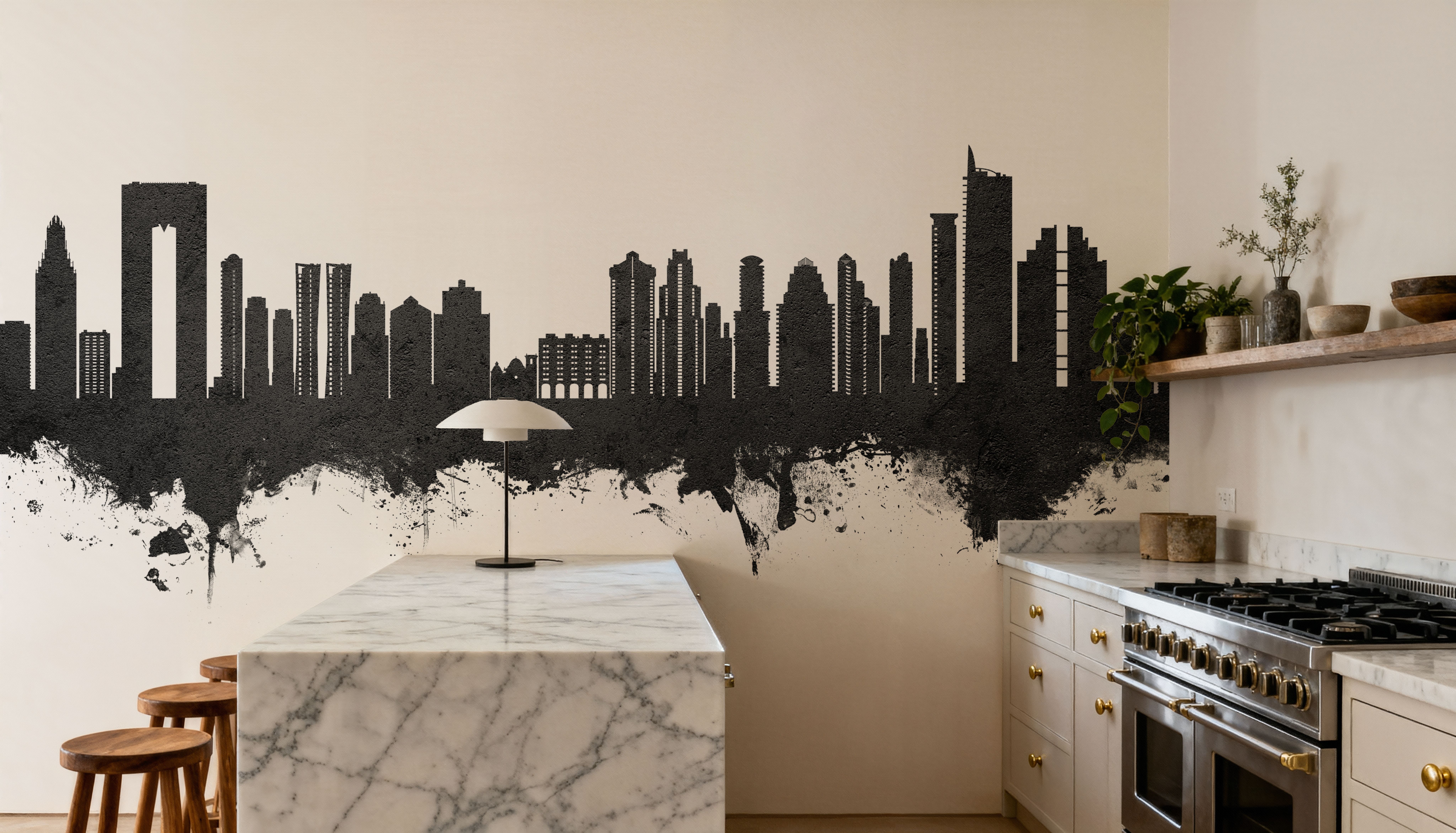 Benidorm Spain Skyline Black & White