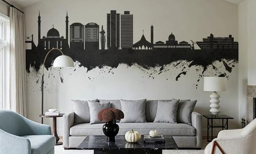 Abuja Nigeria Skyline Black & White