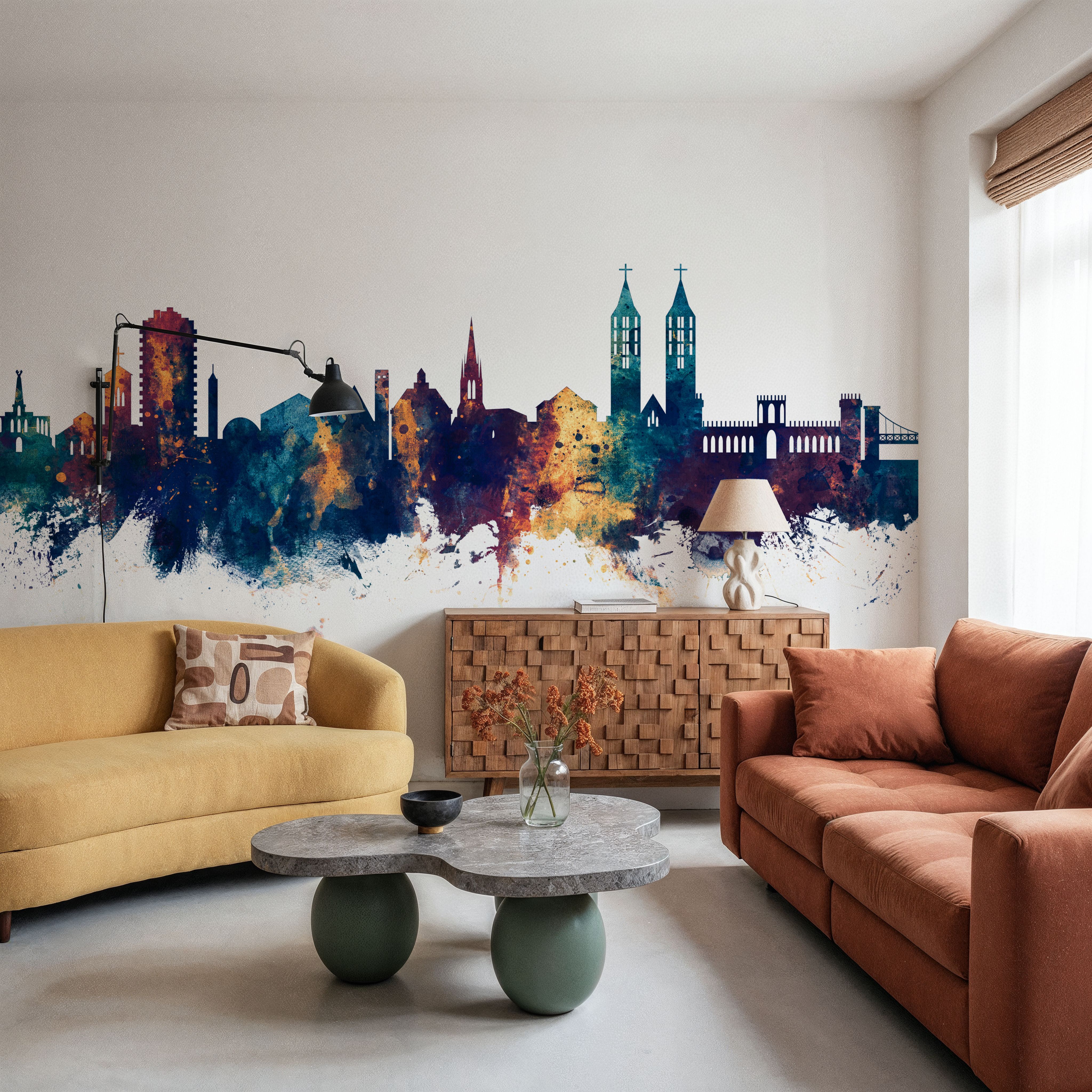 Kassel Germany Skyline Blue & Bronze