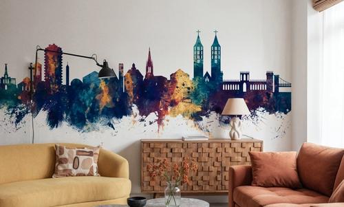Kassel Germany Skyline Blue & Bronze