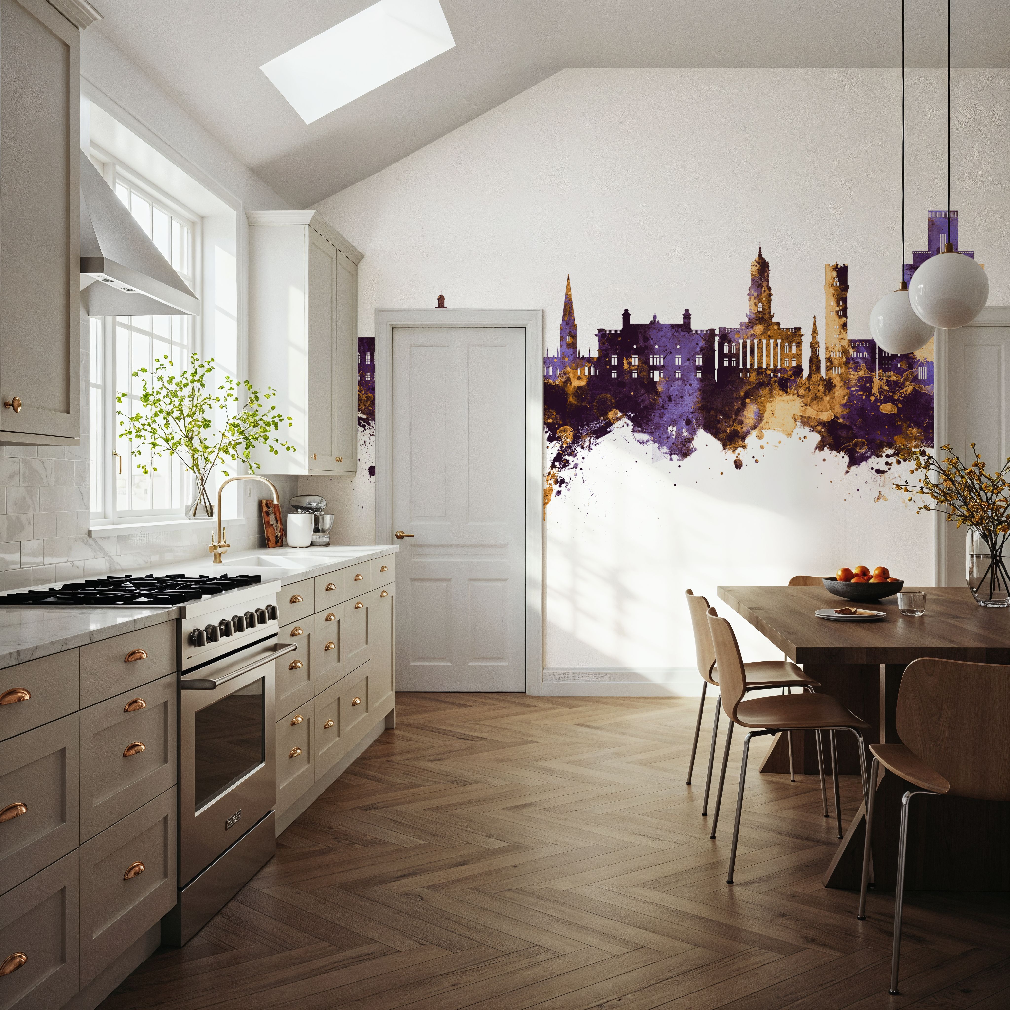 Birkehead England Skyline Purple & Gold