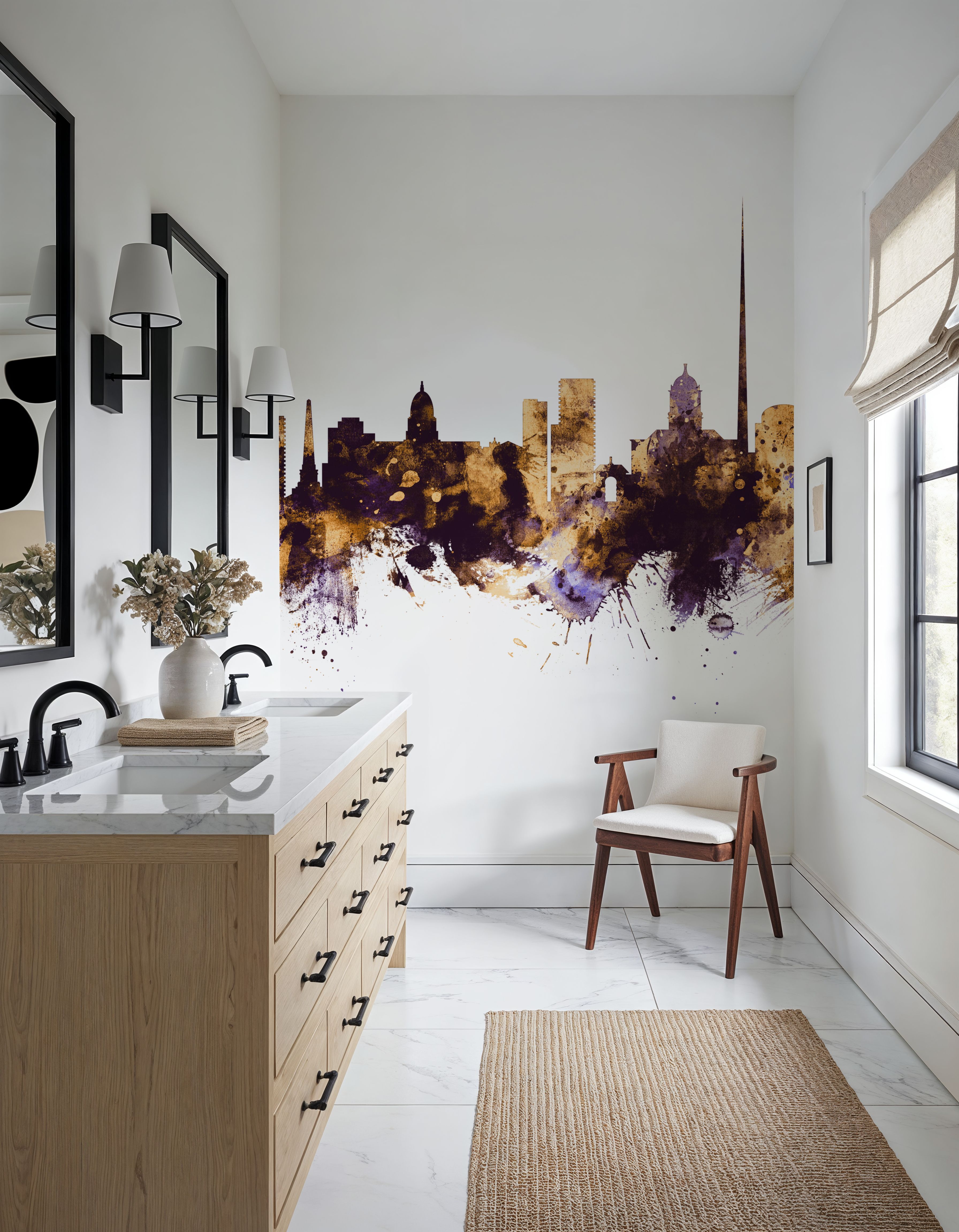 Dublin Ireland Skyline Purple & Gold