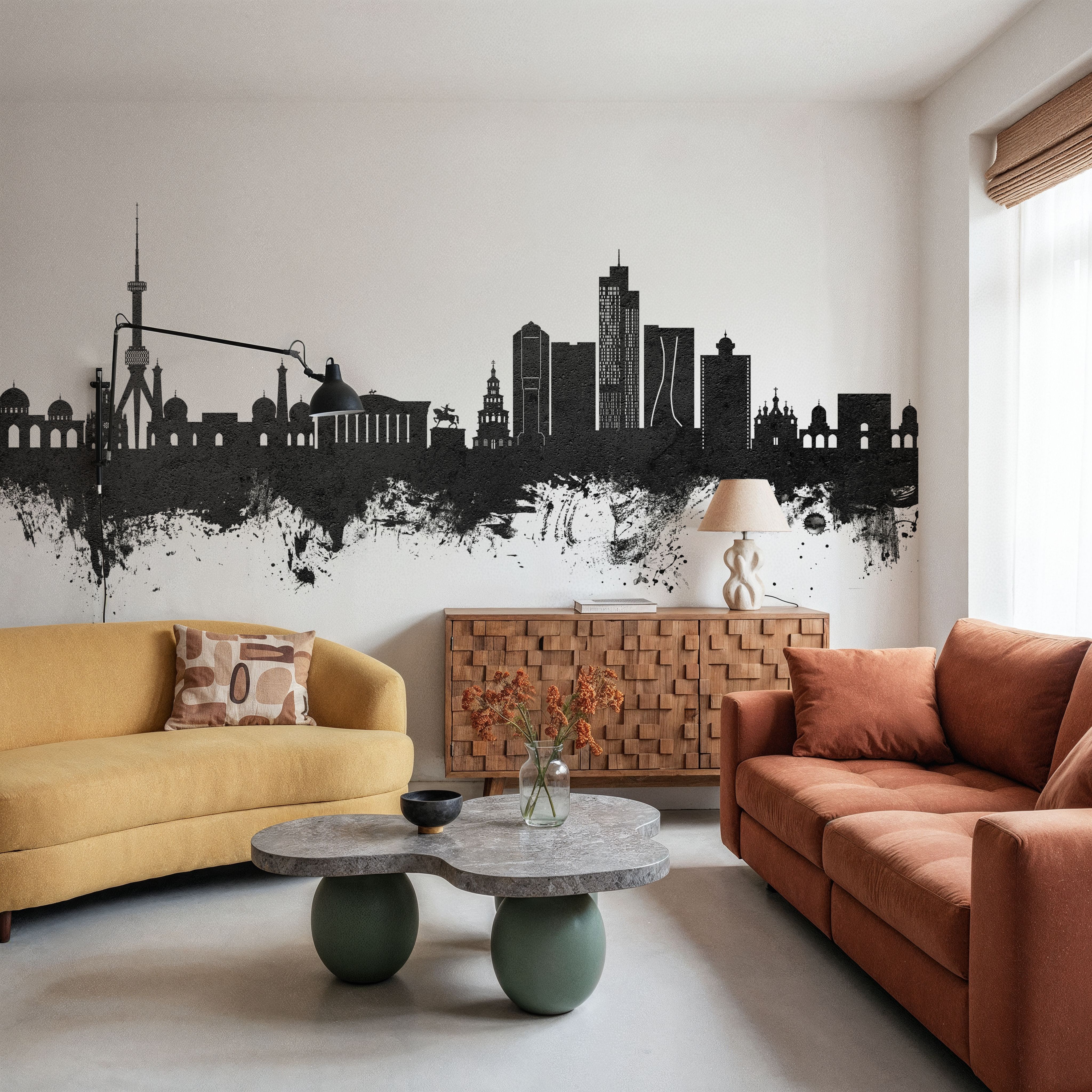 Tashkent Uzbekistan Skyline Black & White