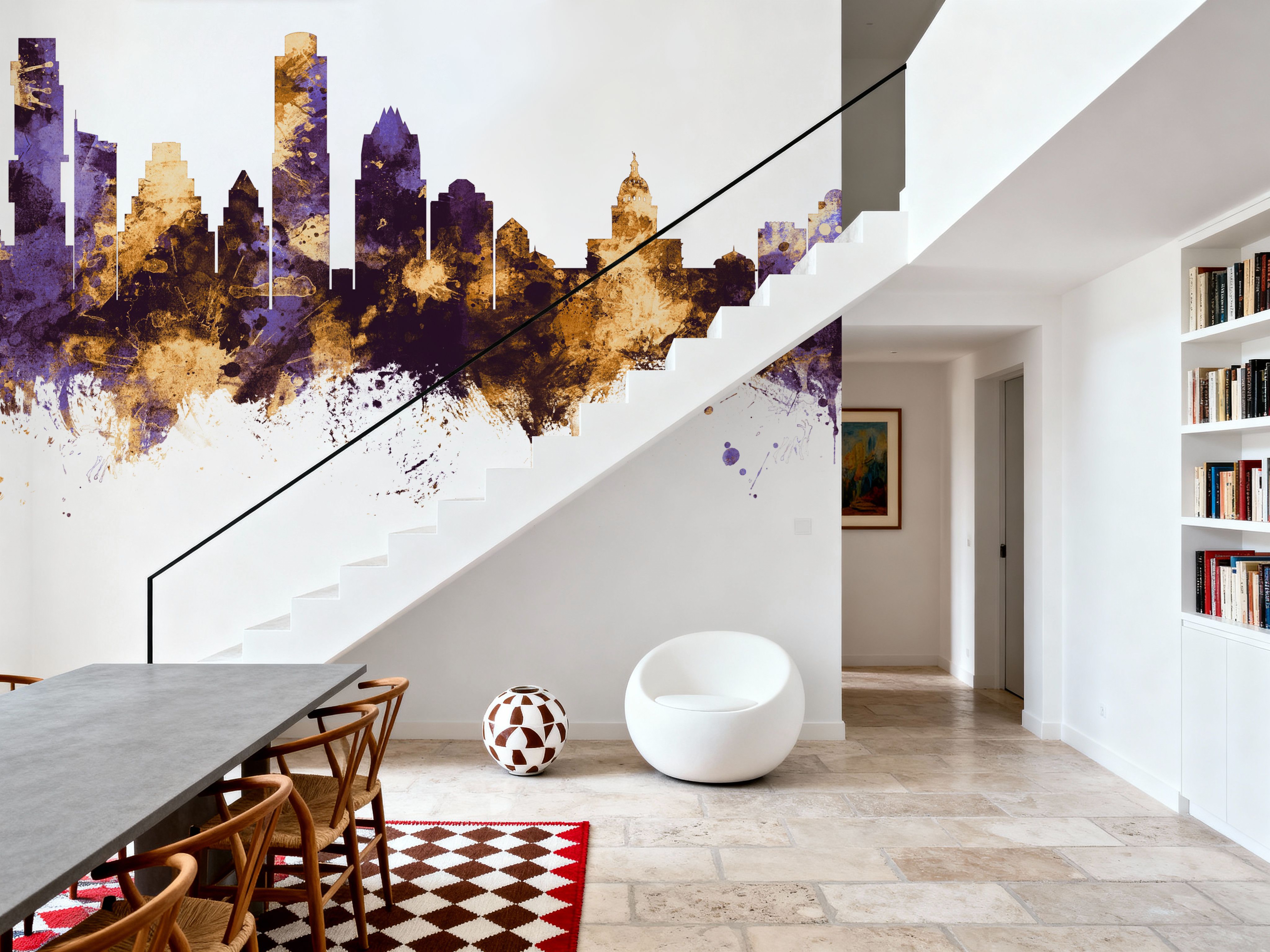 Austin Texas Skyline Purple & Gold