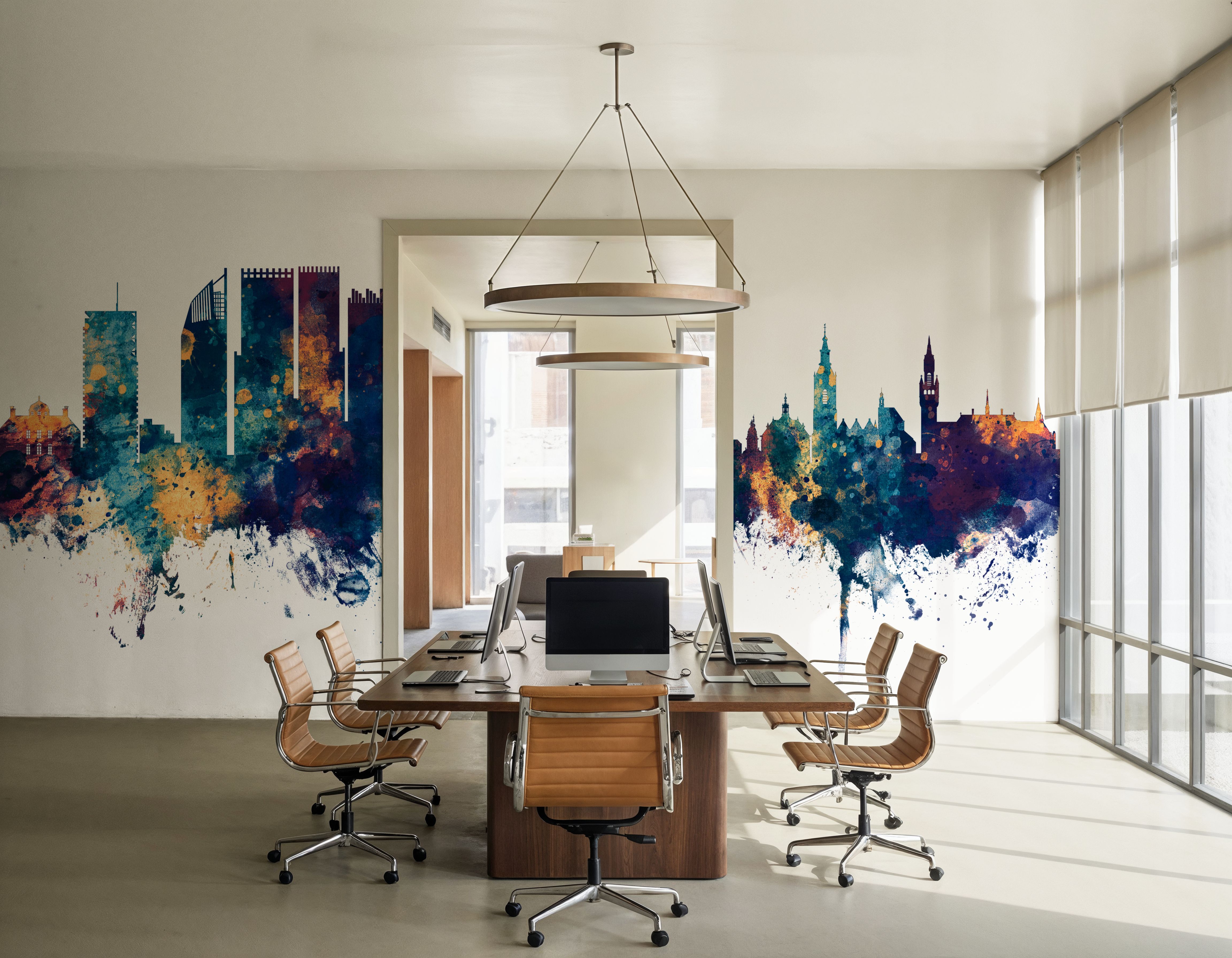 The Hauge Netherlands Skyline Blue & Bronze