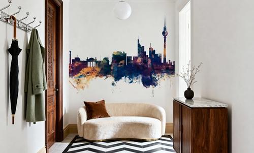 Berlin Skyline Blue & Bronze