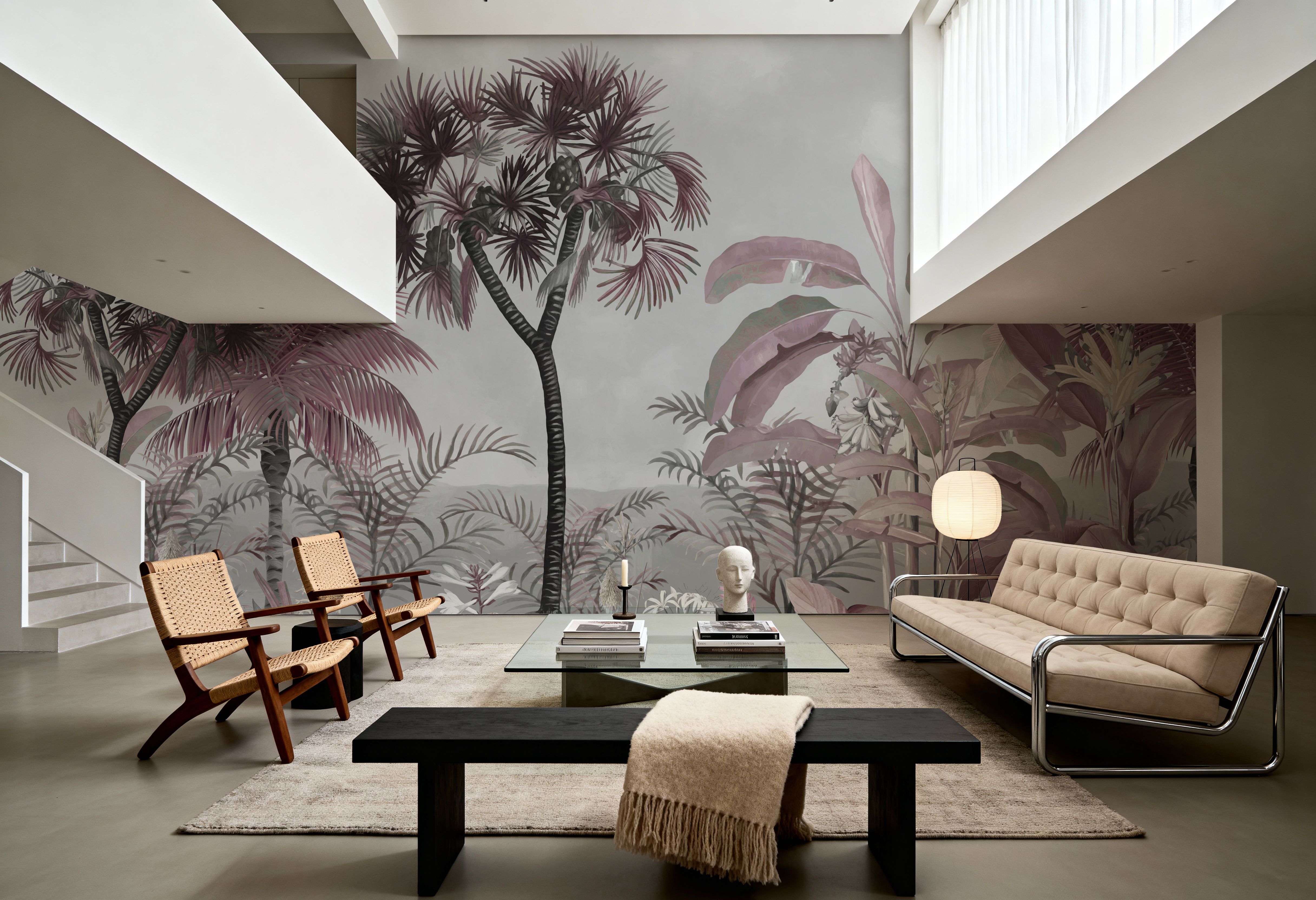 Tropical Forest Strolls Gray Blue