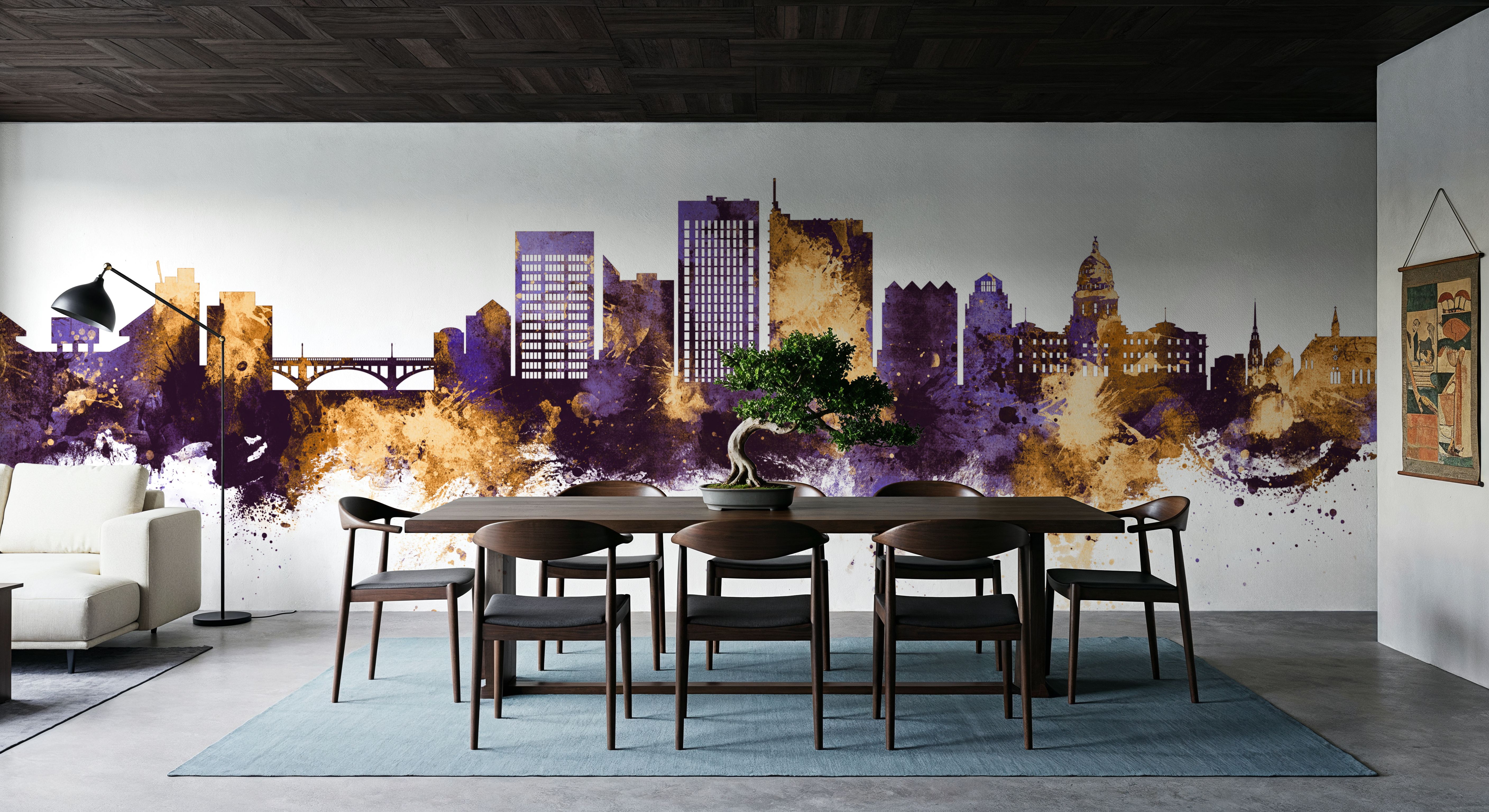 Boise Idaho Skyline Purple & Gold