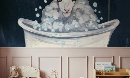 Sheep in Tub and Suds Texture Dark