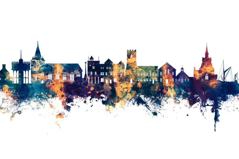 Maldon England Skyline Blue & Bronze