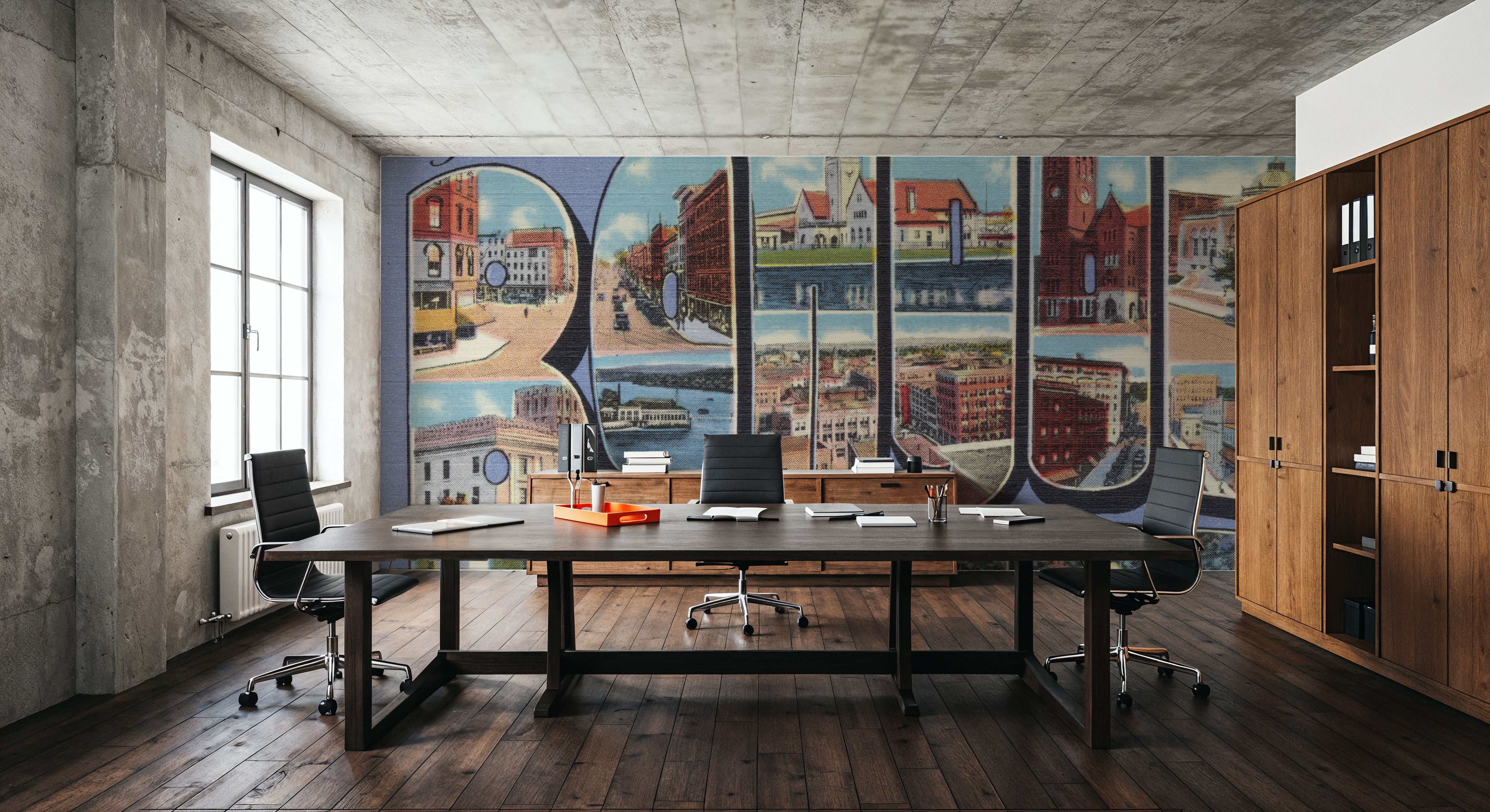 Greetings from Bangor - Screenprint Postcard, Wallpaper