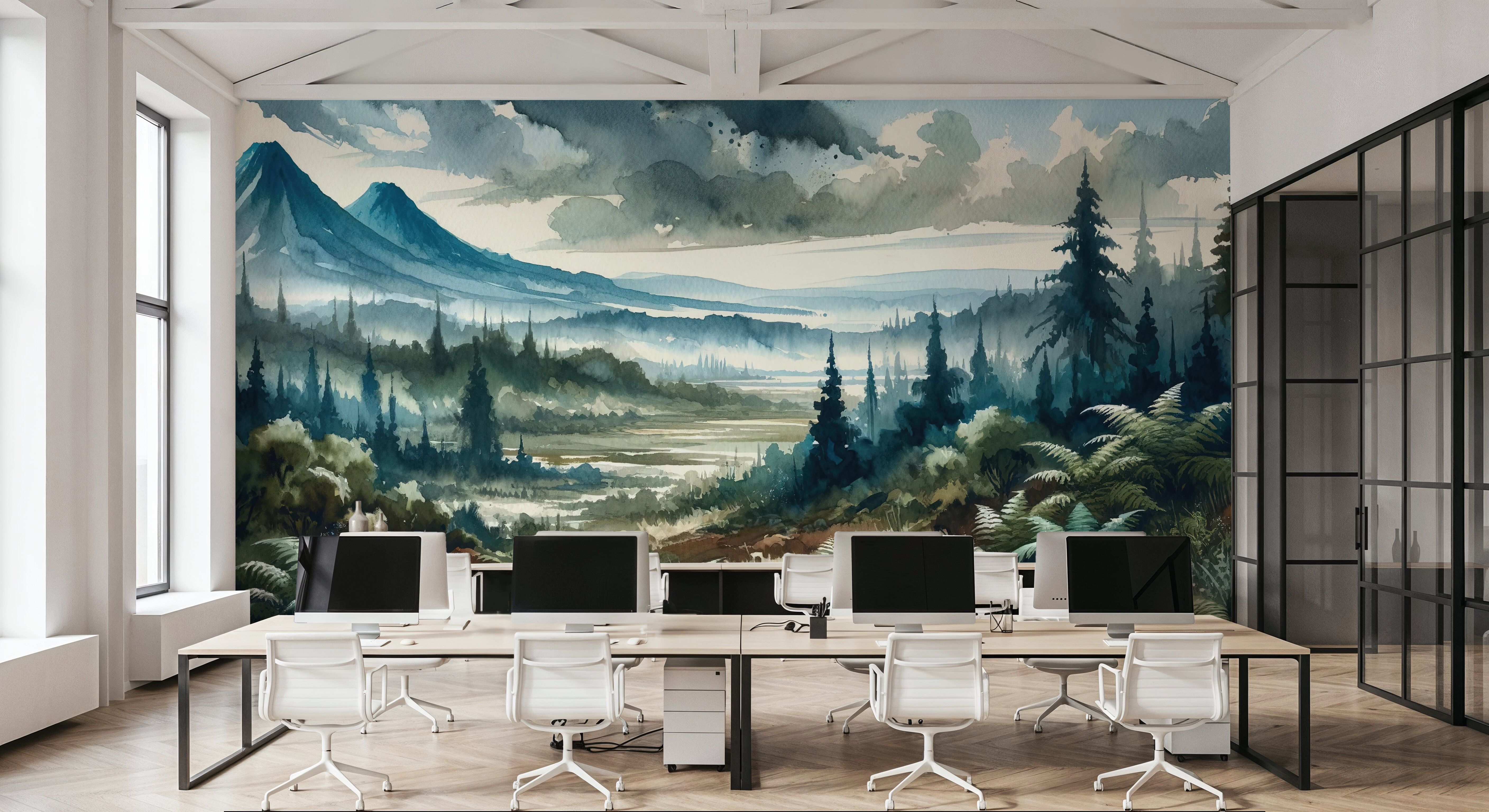 Misty Mountain Valley Landscape