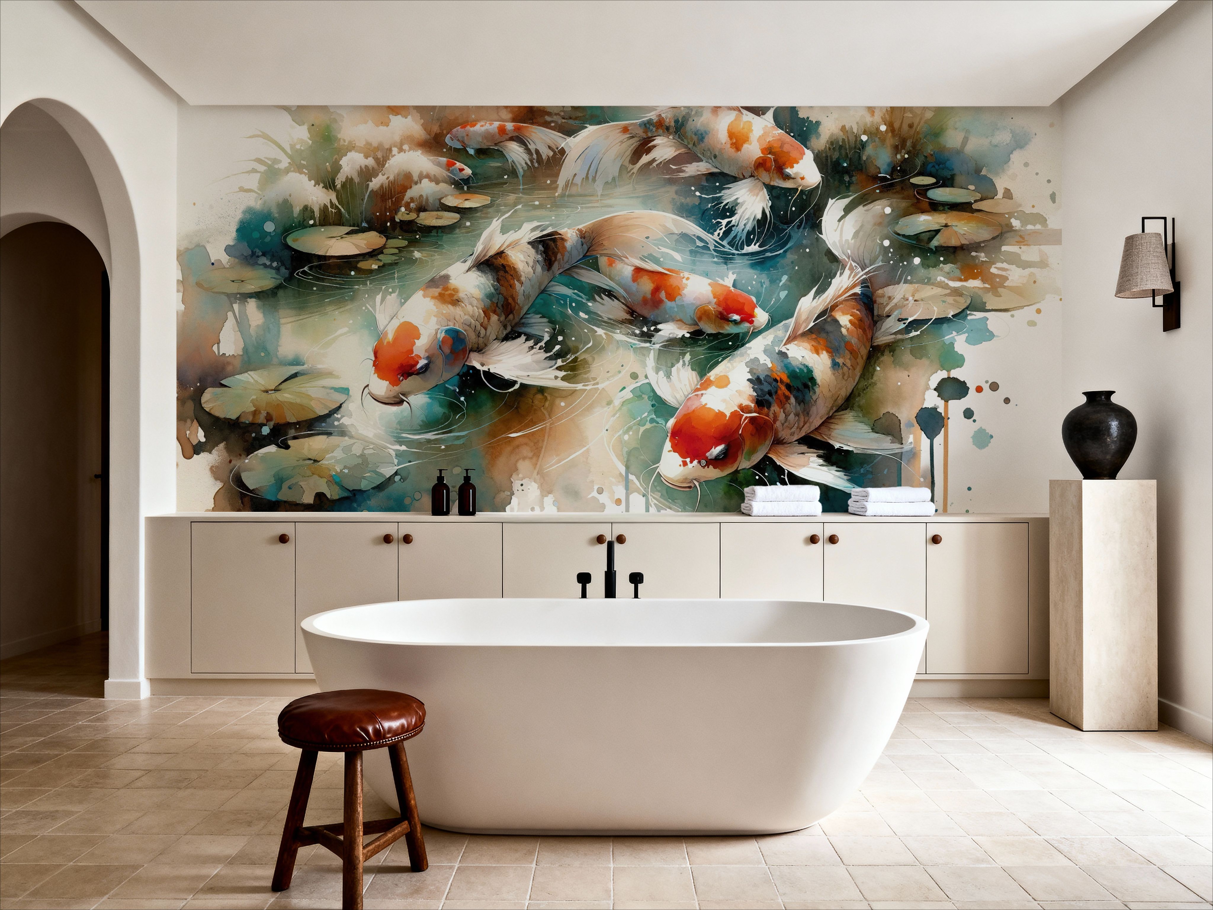 Koi Fishes in Watercolor