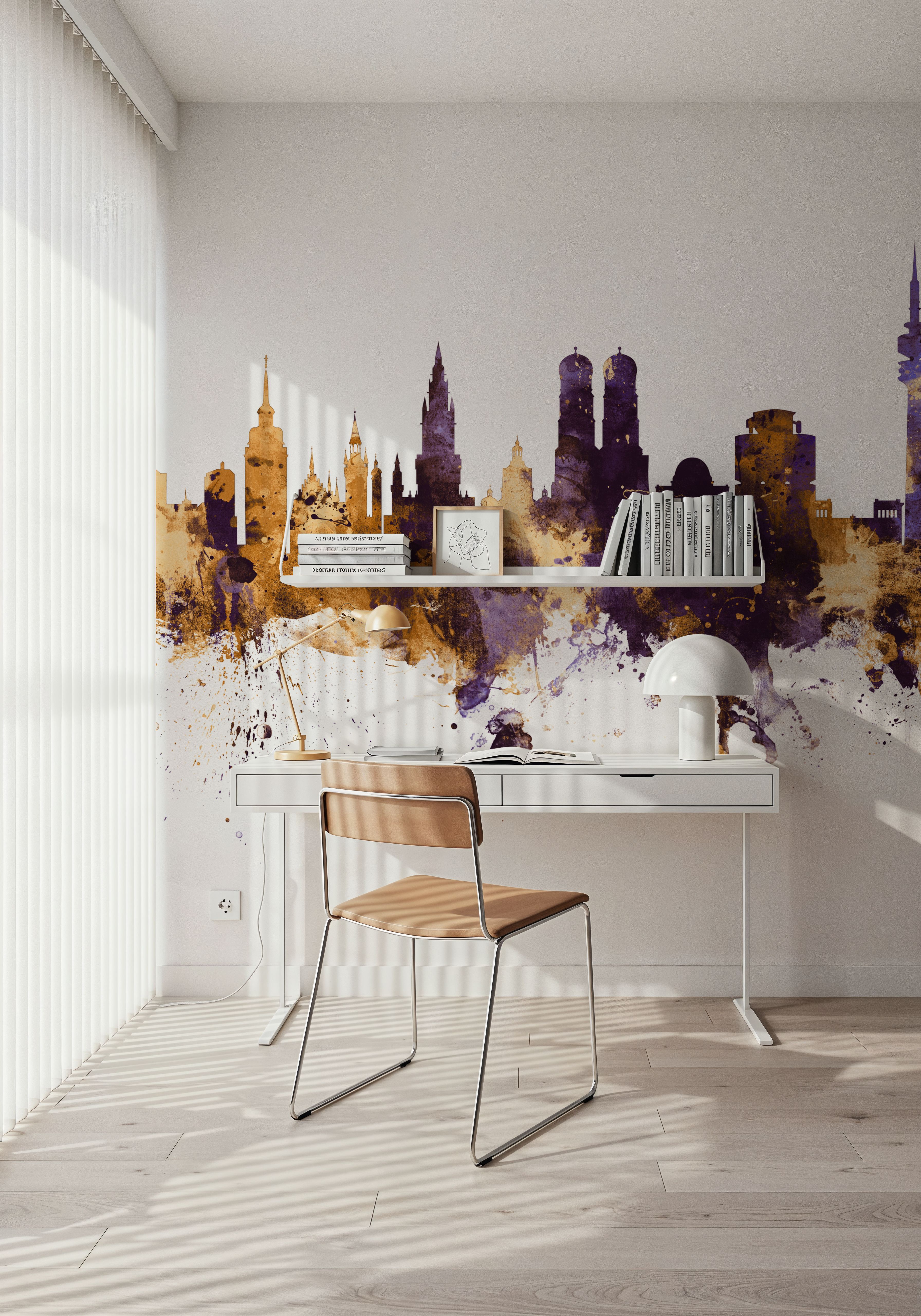 Munich Skyline Purple & Gold