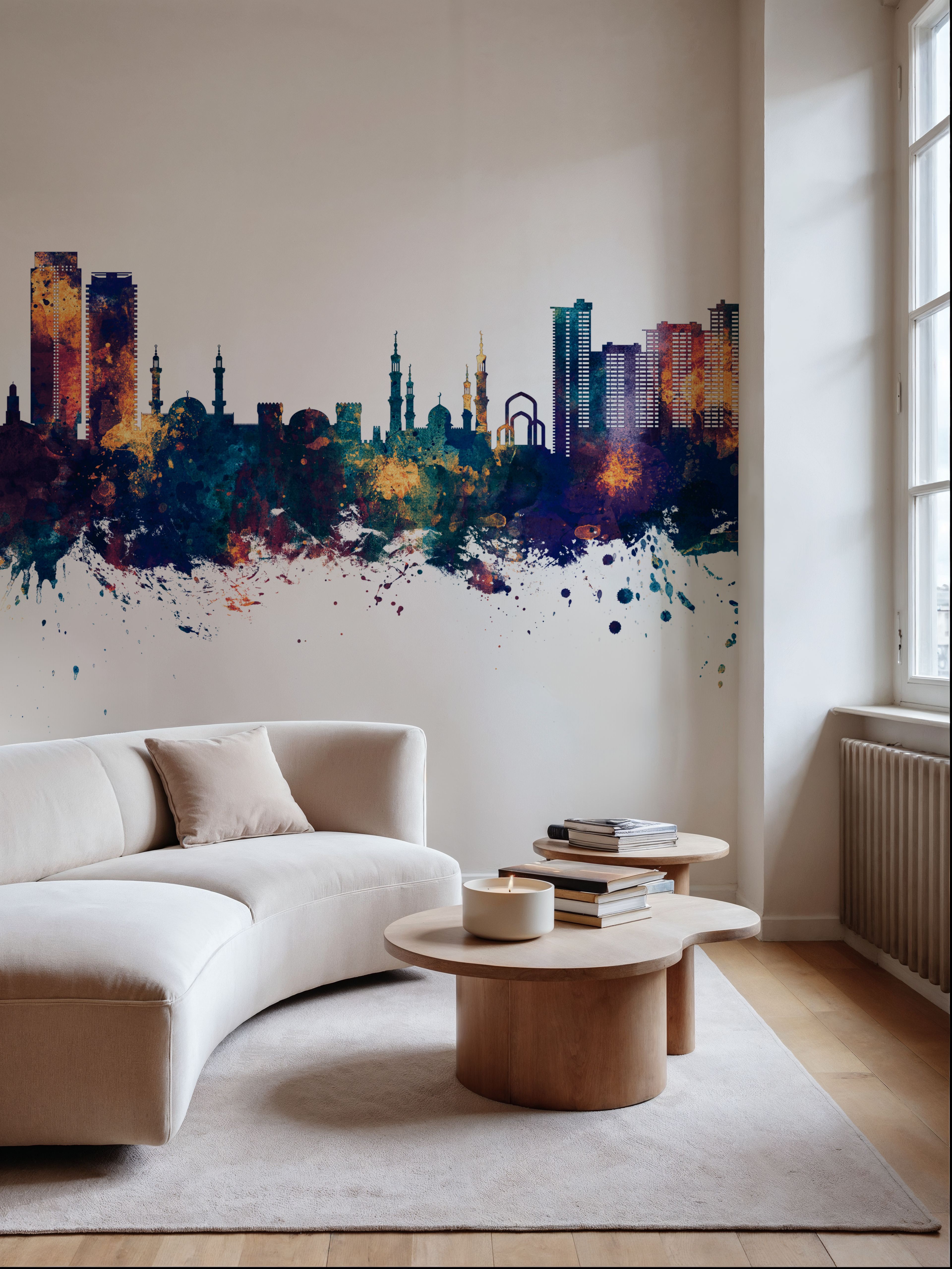 Ajman Skyline Blue & Bronze