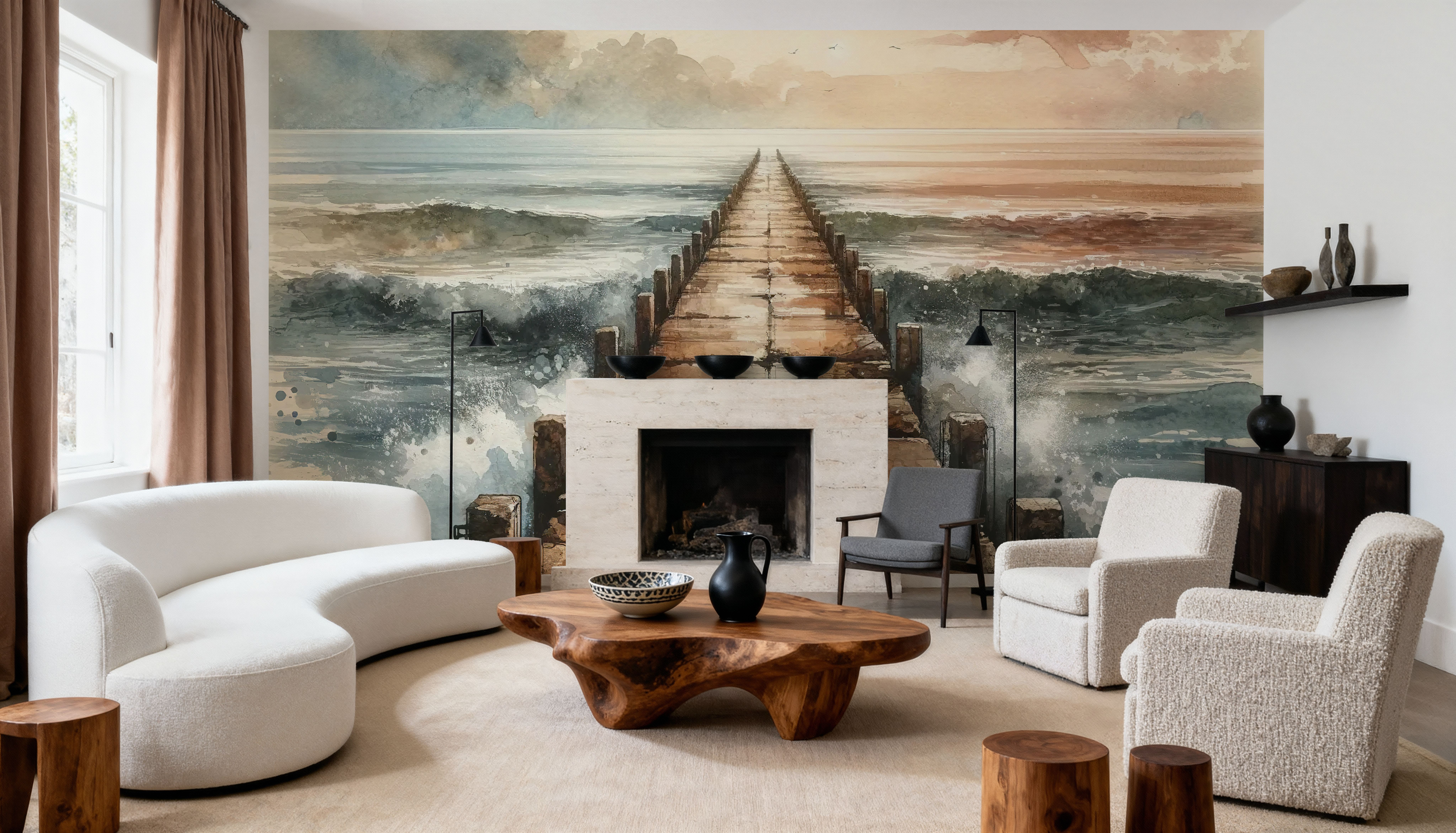 Endless Pier into the Horizon, Tapet