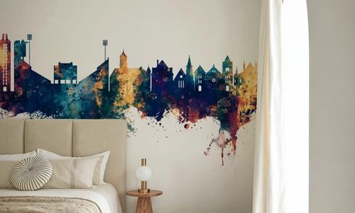 Lawrence Kansas Skyline Blue & Bronze
