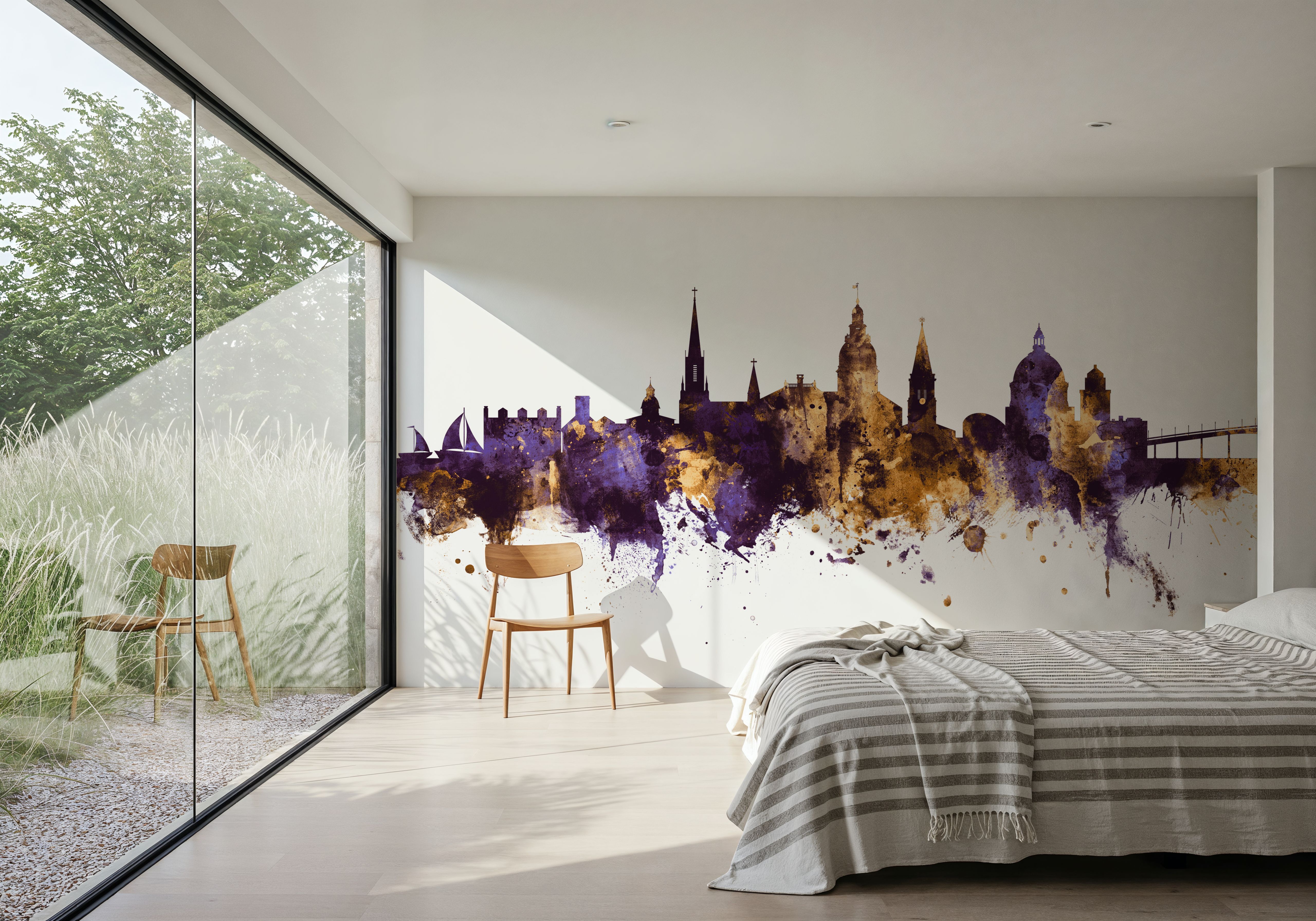 Annapolis Maryland Skyline Purple & Gold