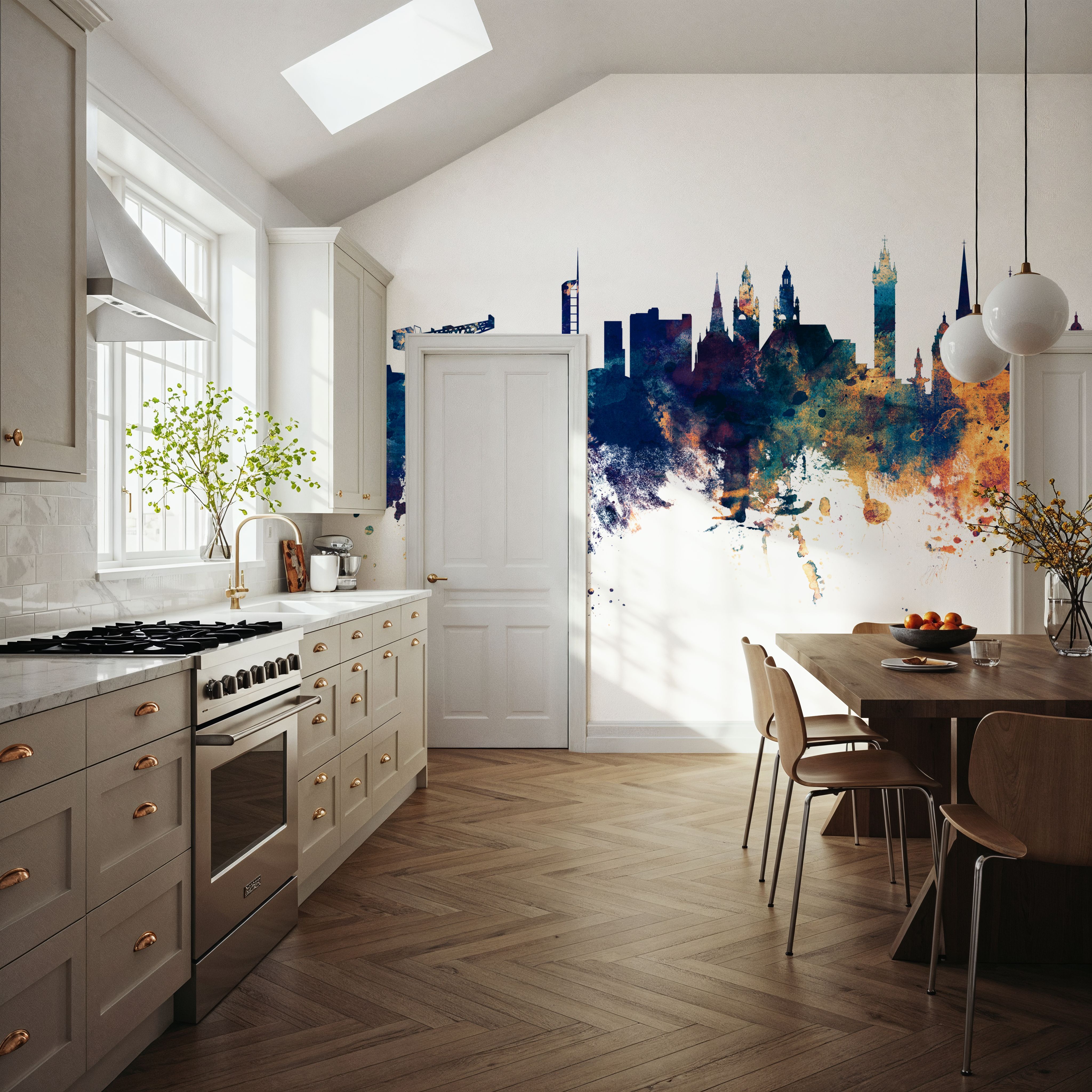 Glasgow Scotland Skyline Blue & Bronze