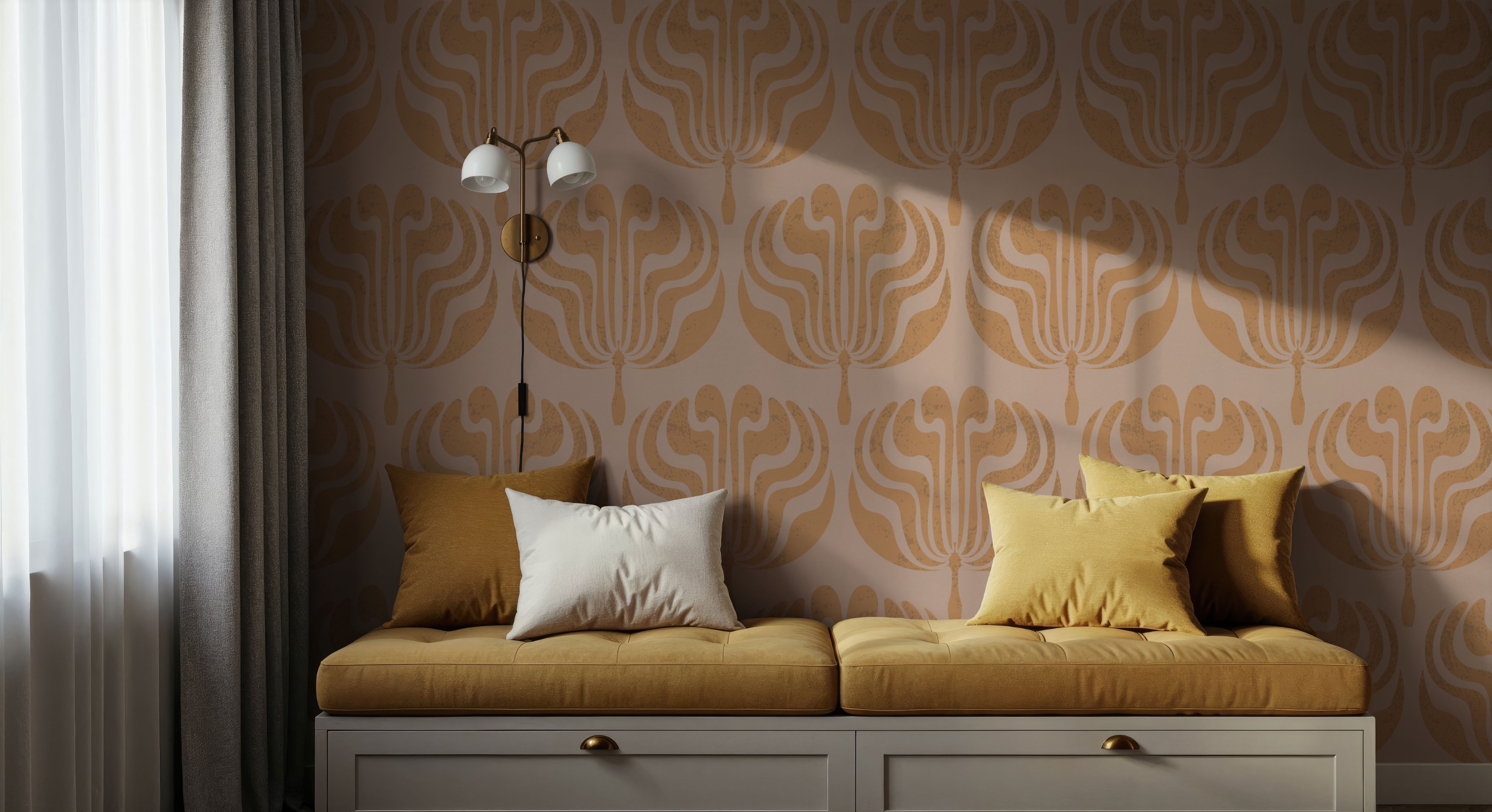 Fan Damask Orange